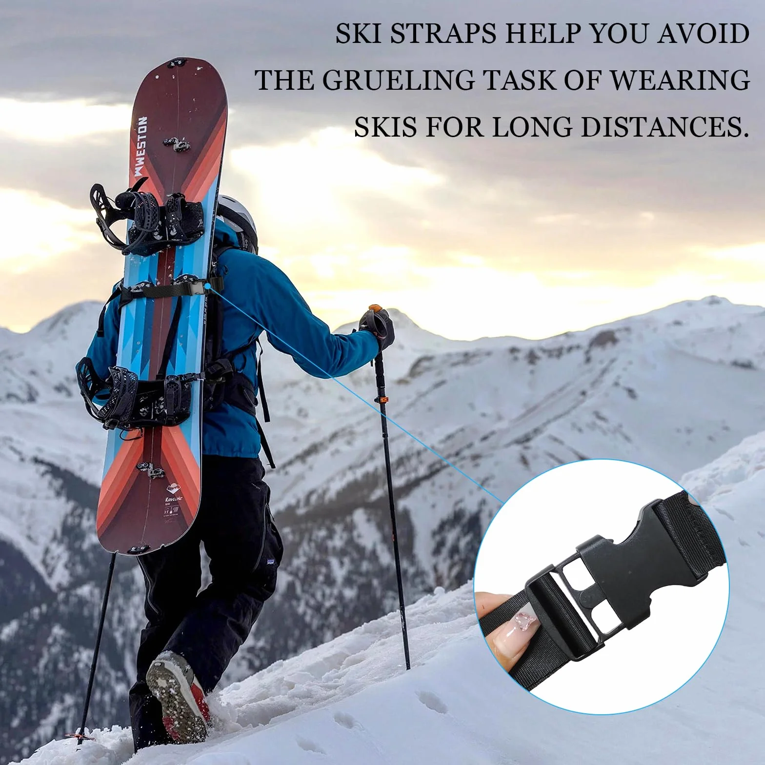 Sangle de Ski Réglable, Porte-Ski, Bandoulière, Accessoires Ski