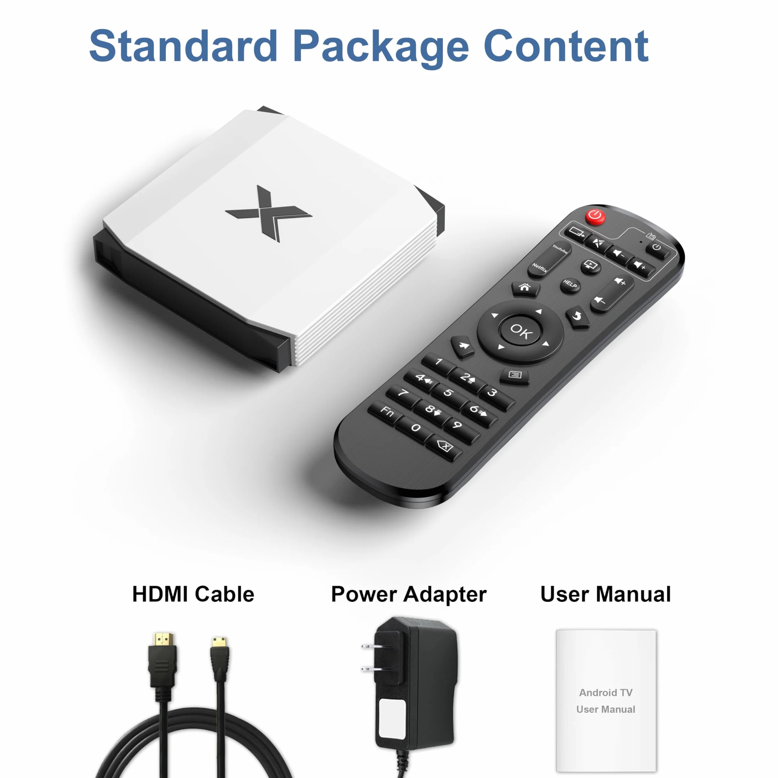 Boîtier TV Android 4Go RAM 32Go ROM 4K Ultra HD WiFi 6 Double Bande Bluetooth Design Compact