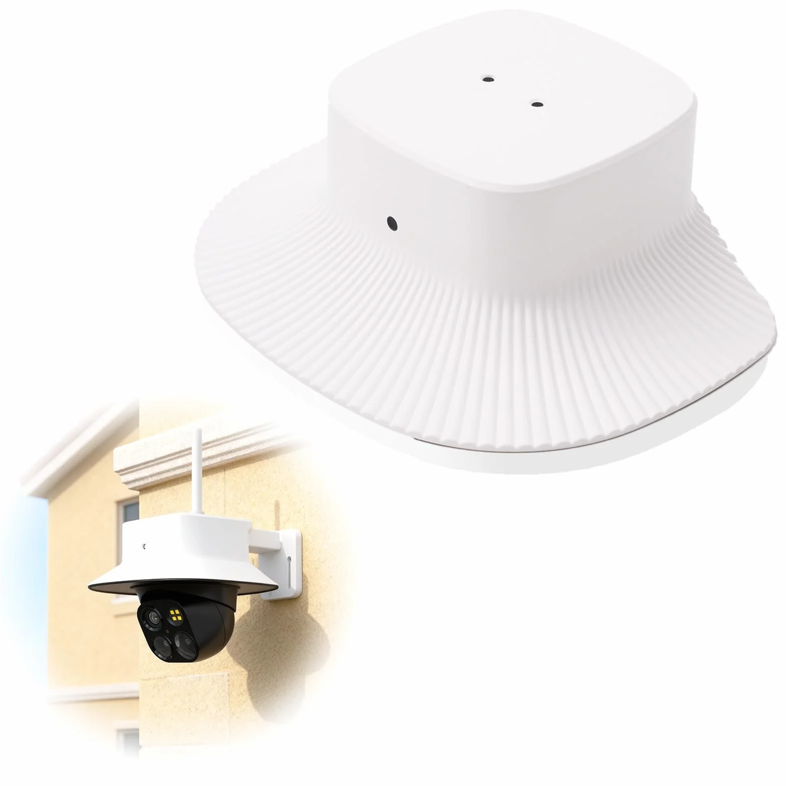 Housse de Protection Contre la Pluie pour Eufy Security SoloCam S340 Résistante aux Intempéries Protège Contre la Pluie, Les Aayons UV Poussière et Vents Violents（Blanc）