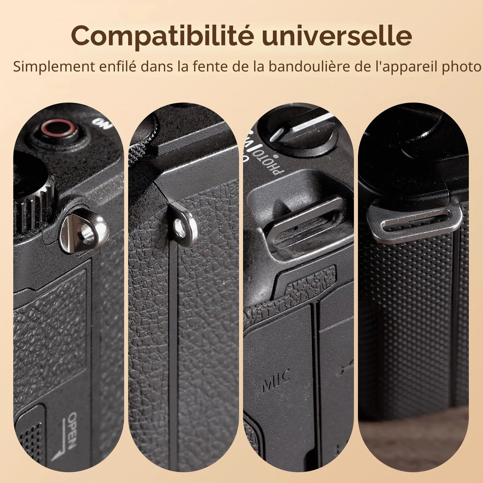SMALLRIG Bandoulière Universelle en Cuir pour Appareil Photo Reflex Numérique, Réglable de 100 à 110 cm (39 à 43 pouces), Charge Max.10 kg, Support d'Epaule Ergonomique pour vlogging