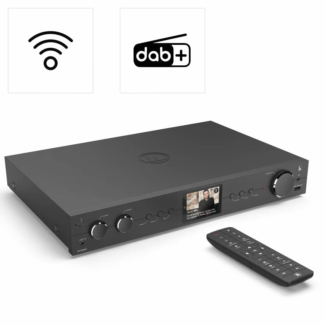 Hama iTuner Hi-FI DIT2105SBTX Dab+ Bluetooth (Tuner Internet Radio FM Dab, Tuner HiFi, Radio numérique, RX/TX, WiFi, Spotify Connect, Amazon Music, App UNDOCK, Port USB, télécommande) Noir