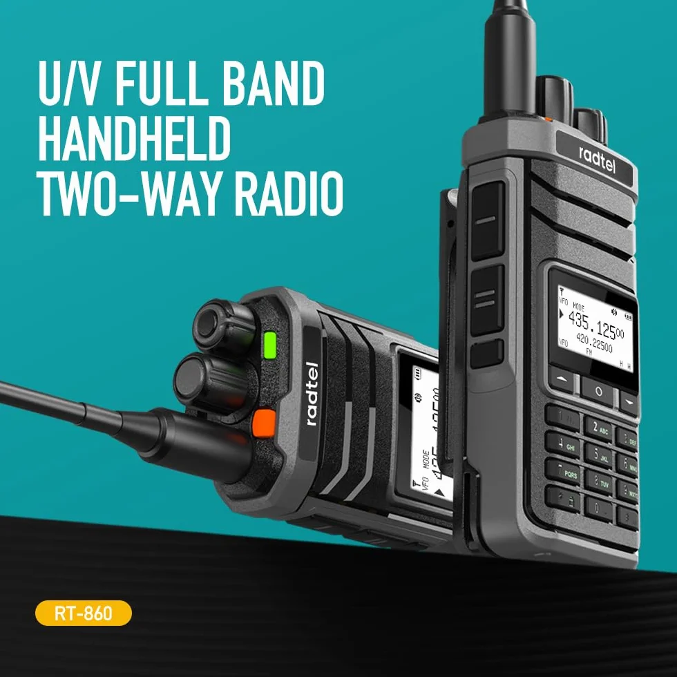 Radtel RT-860G Radio Ham multi-bande HF UHF VHF double bande avec réception AM USB LSB CW CB LW MW SW SSB 1024 canaux batterie 2000 mAh charge type C