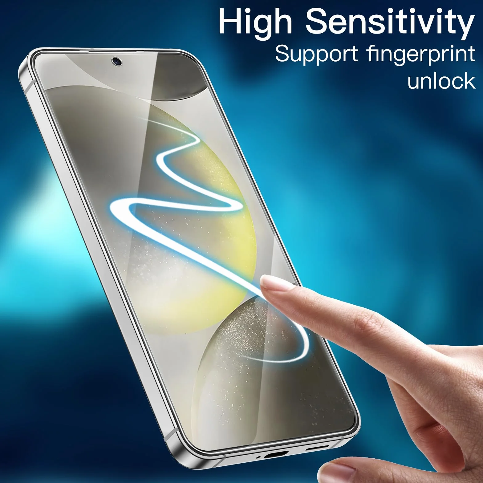 JETech Protection D'écran pour Samsung Galaxy S24 5G 6,2 Pouces, Film en Verre Trempé, Compatible Empreinte Digitale ID, HD Transparent, Lot de 3