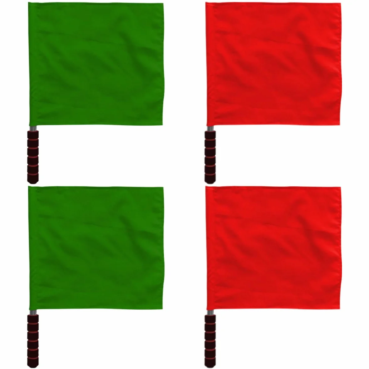 Lot de 4 Drapeaux d'Arbitre de Signalisation de Course en Tissu Résistant Rouge et Vert