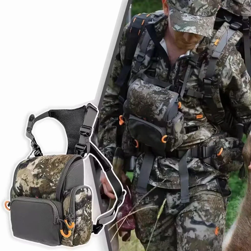 Harnais pour Jumelles Réglable avec Housse de Pluie, Étui Grande Capacité pour Chasse et Randonnée