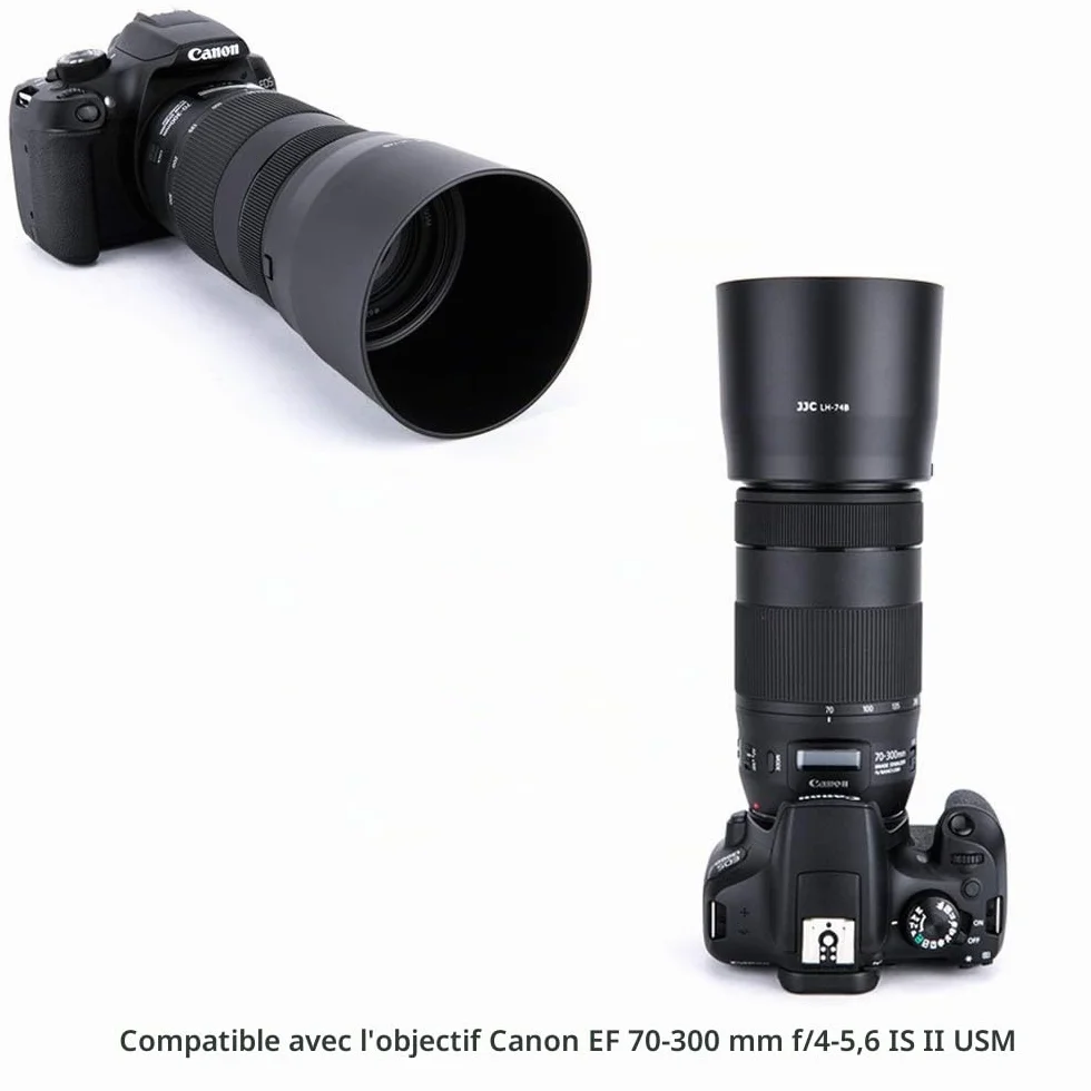 JJC Pare-Soleil avec Filtre UV 67 mm pour Objectif Canon EF 70-300 mm F4-5.6 is II/RF 100-400 mm F5.6-8 is, Remplace Le Pare-Soleil Canon ET-74B