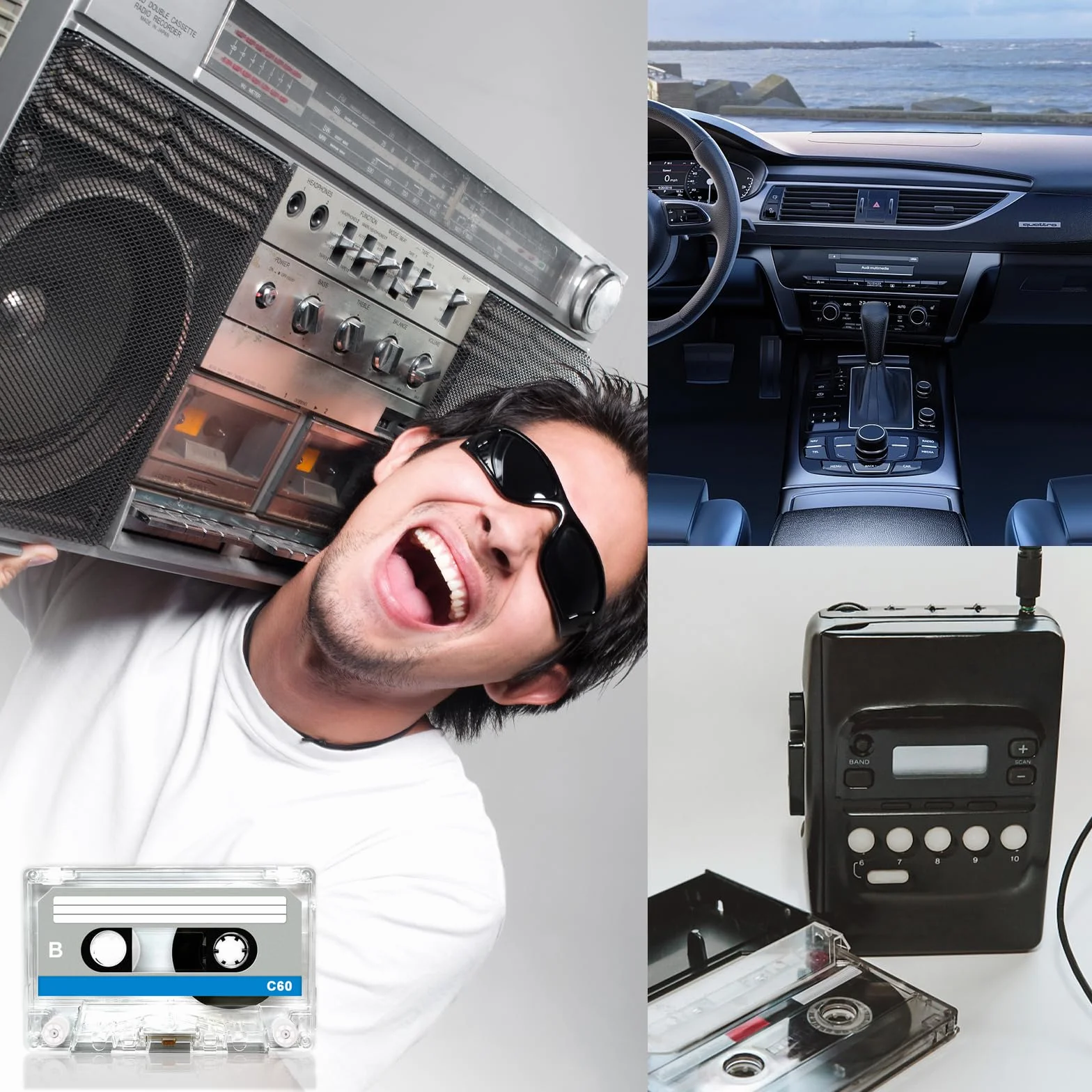 Cassettes audio 60 min vides, lot de 10, faible bruit pour enregistrement