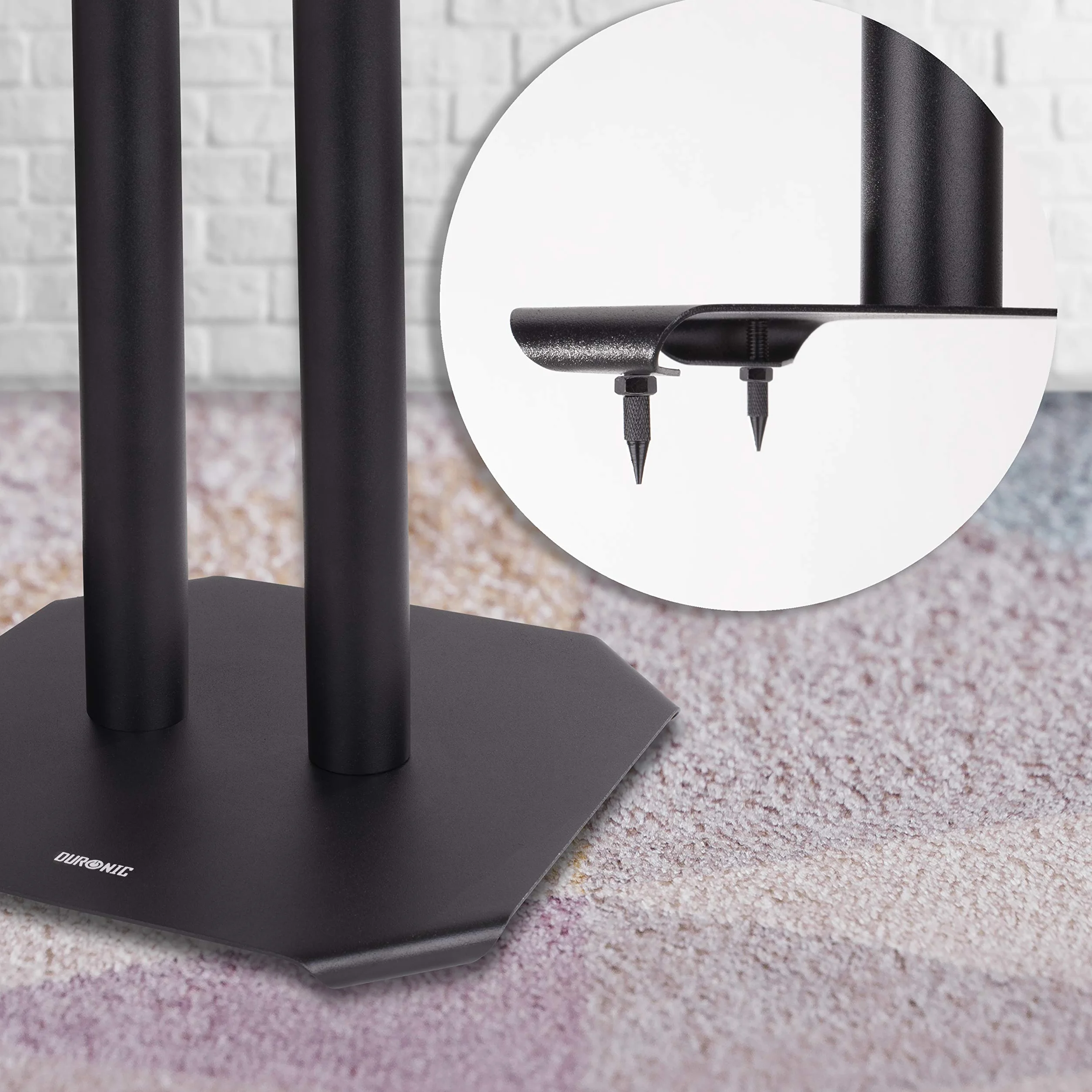 Duronic SPS1022 /80 Paire de Pieds d'Enceintes - 80 cm de Hauteur - Lestable avec du Sable - Cônes pour réduire Vibrations - Compatibilité Universelle Haut-parleurs Hi-FI/Stéréo/Home Cinema 5.1