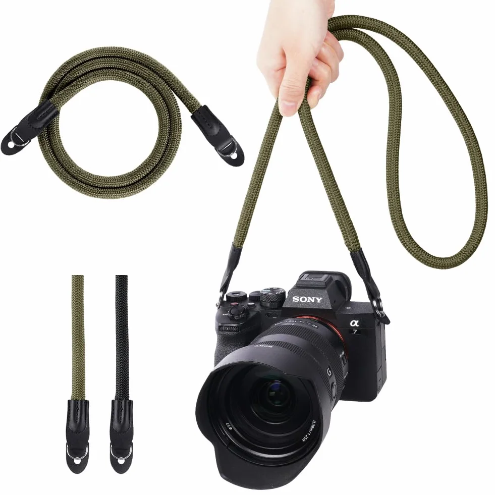 flintronic Sangle Appareil Photo, Bandoulière en Corde en Nylon, Courroie de Cou pour Appareil Photo, pour Canon, Appareils Photo pour Les Caméras Nikon, Sony, Fujifilm, Olympus, Leica - 102 cm
