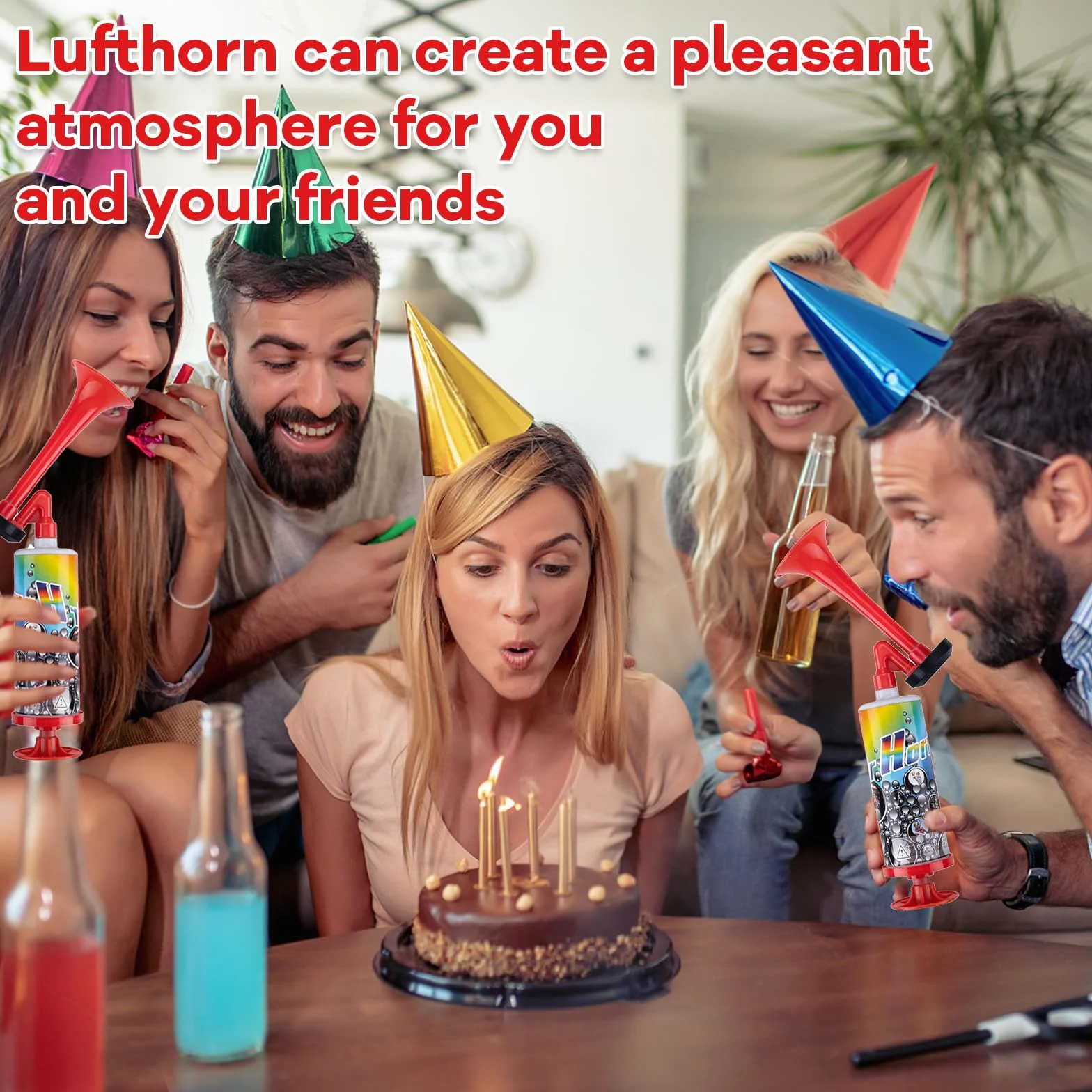 Airhorn Handheld Tröte Horn Laut Hupe Wiederverwendbare Fanfare Druckluft Tröten Anfeuern Fußball Partys