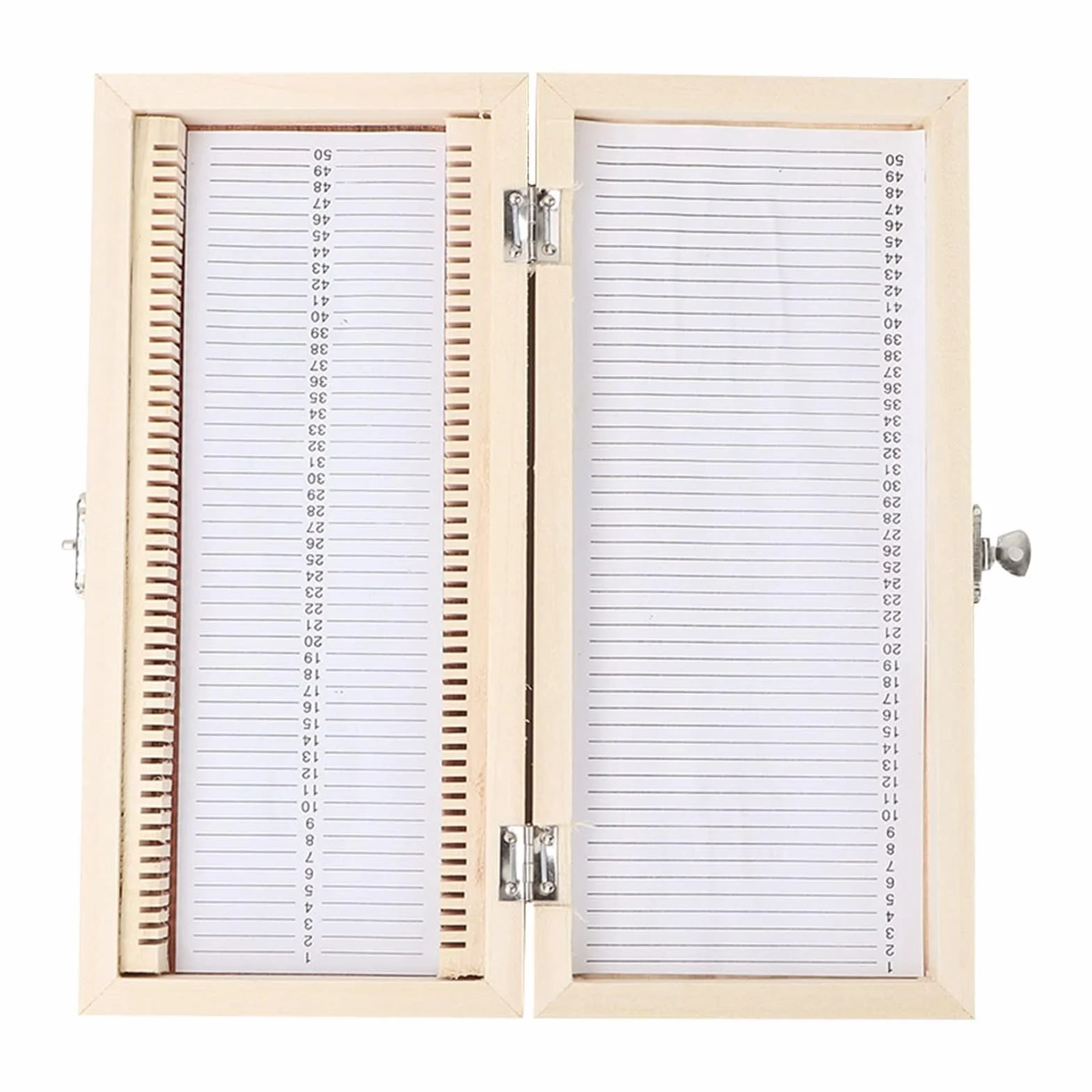 Coffret en Bois pour Lames de Microscope 50 Diapositives Boîte de Rangement 23x10,6x3,5cm