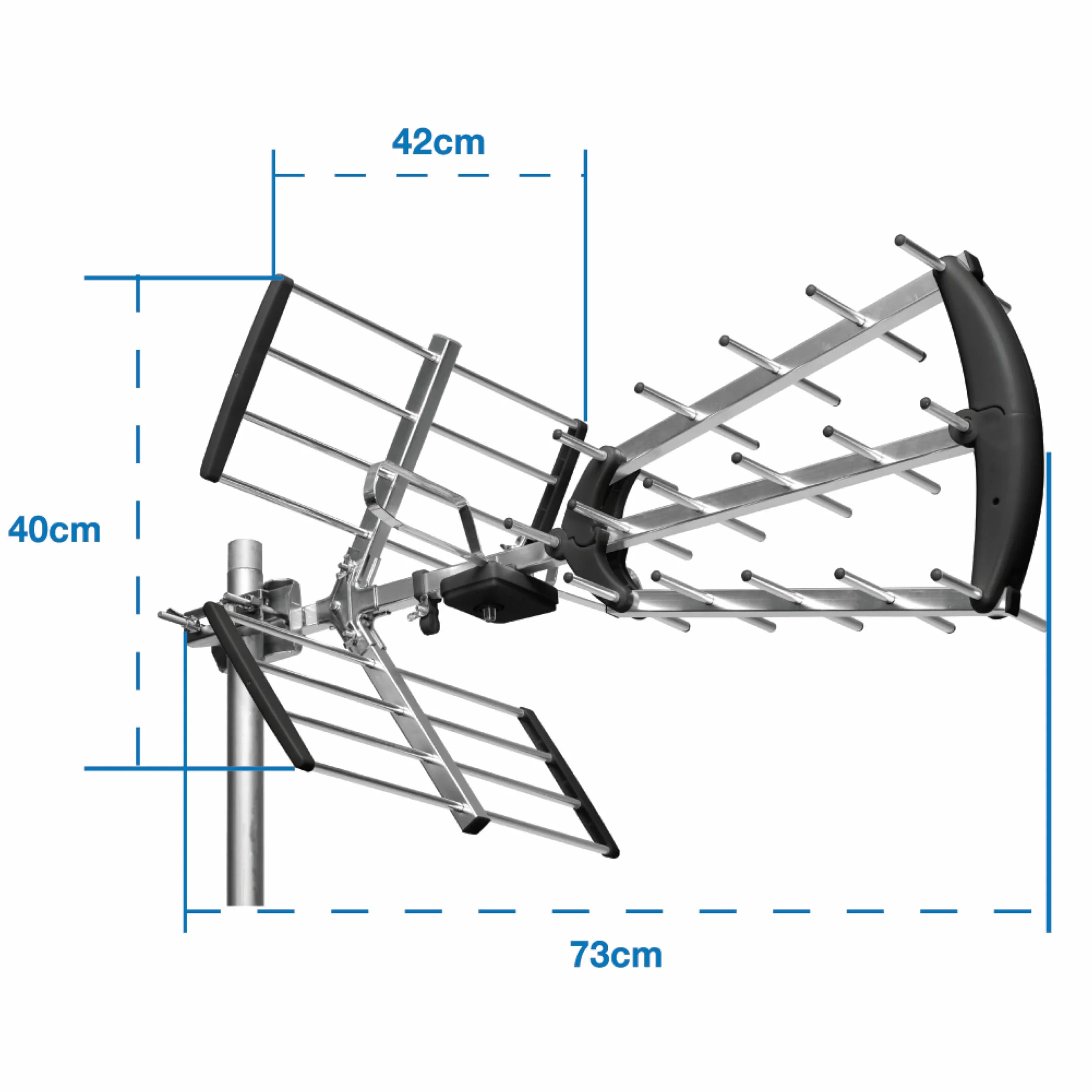 ASTRELL 011034 Antenne d'extérieur TV Trinappe 20dB UHF Fiche F