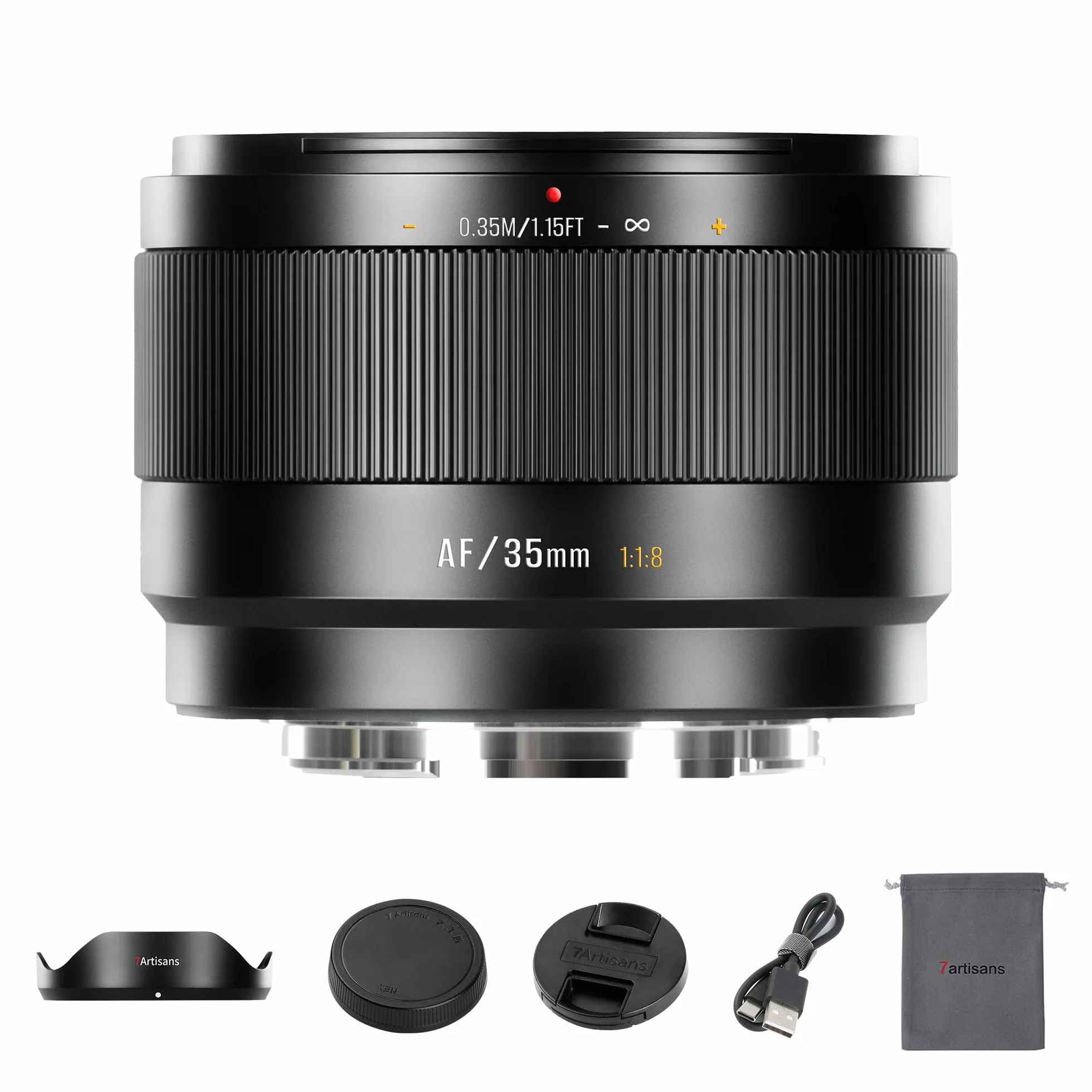 Objectif 7Artisans AF35mm F1.8 APS-C Frame Lite à Grande Ouverture F1.8 Compatible avec la Reconnaissance faciale et oculaire Compatible avec Les appareils Photo Fujifilm Fuji X-H/T/T30/S/E/A