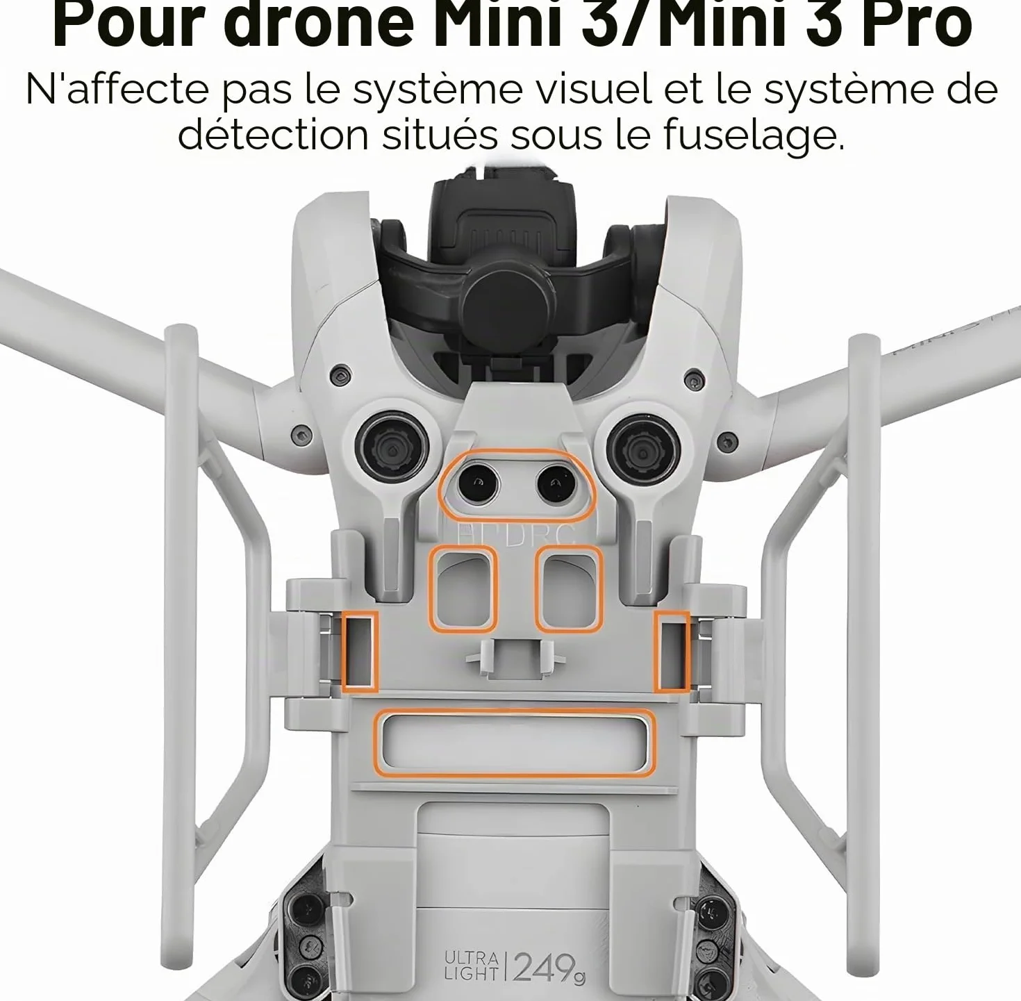 Kit de protection pliable pour drone Mini 3/3 Pro - Extension à libération rapide - Accessoires pour DJI Mini 3/3 Pro