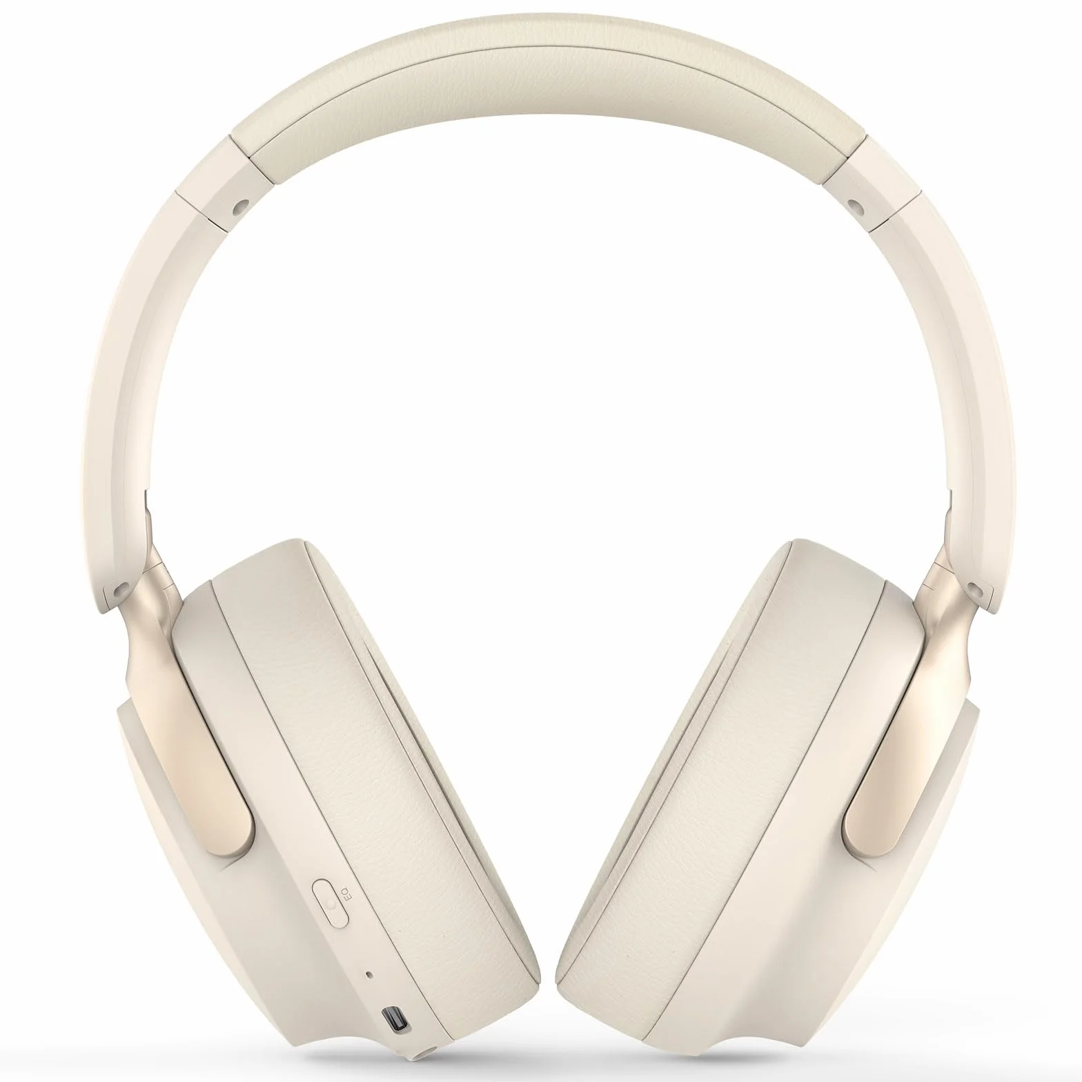 B8 Casque Bluetooth Supra-auriculaire, 6 Modes de Musique EQ et 50 Heures de Lecture, Basses Profondes, Casque sans Fil avec Micro, Casque stéréo HiFi léger et Pliable pour Beige Blanc