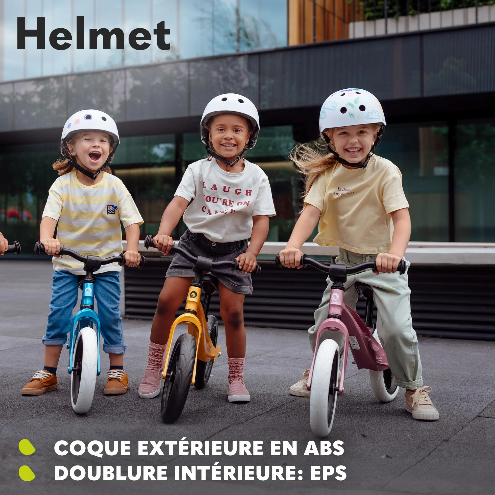 LIONELO Casque Protecteur de Vélo Enfants Réglable 50-56 cm Protège-Menton Certifié Intertek Taille S