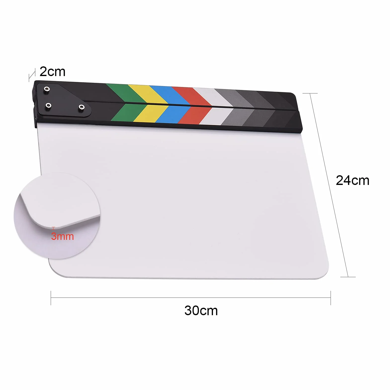 Claquette Cinéma Professionnel, Namolit 30 x 24 cm Planche de Film Clapperboard pour Film Acrylique, Planche de Scène d'action de Coupe pour Amateurs de Cinéaste Amateur