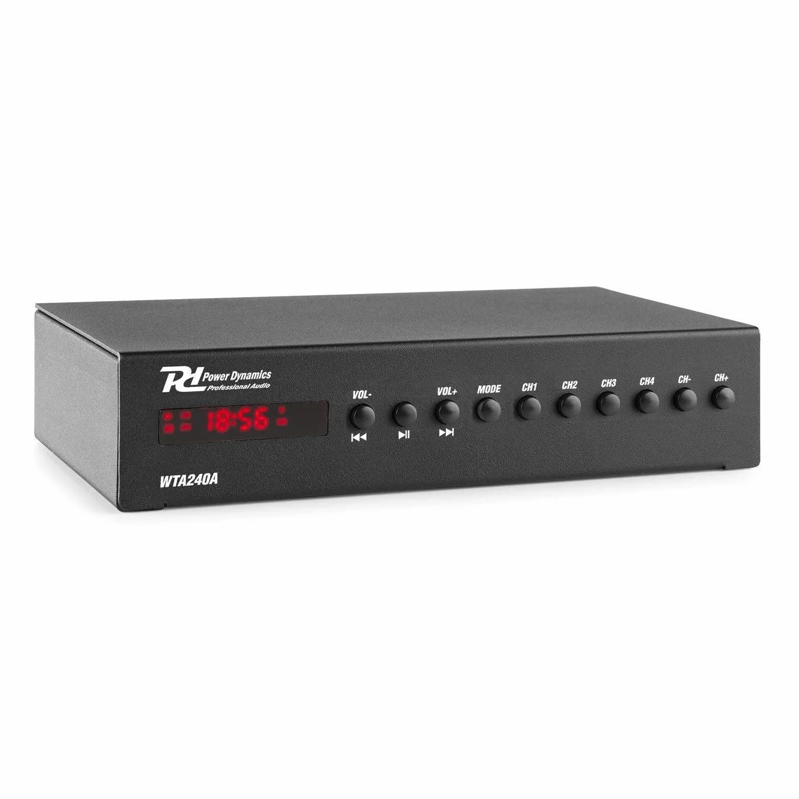 Power Dynamics WT240A Amplificateur Stéréo WiFi avec Bluetooth - 80 Watts, Multiroom, AirPlay, DLNA, USB, Ethernet, Télécommande, Montage 19", Idéal pour Les Petits Commerces