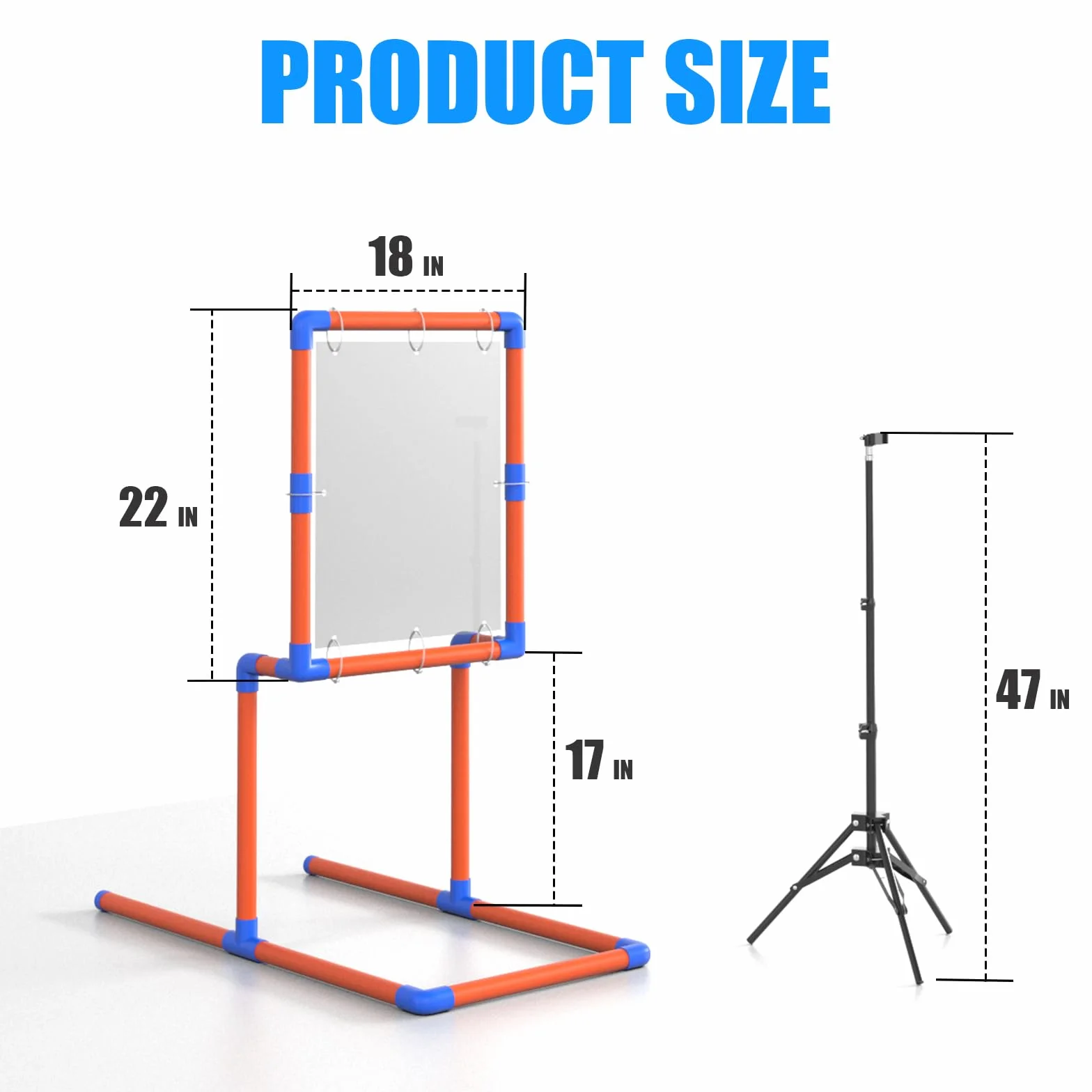 Cible de zone de frappe de baseball avec cadre PVC robuste et trépied réglable