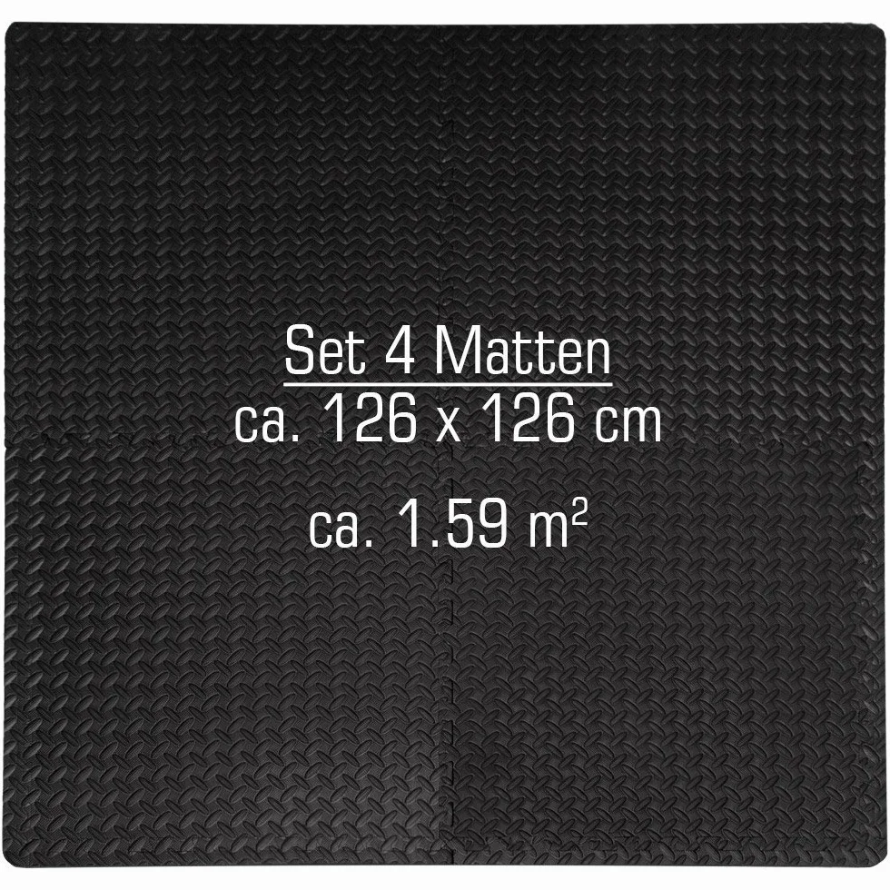 EYEPOWER Tapis Puzzle Fitness Sol Mousse EVA 4 Fragments 8 Cadres 1,59qm Noir