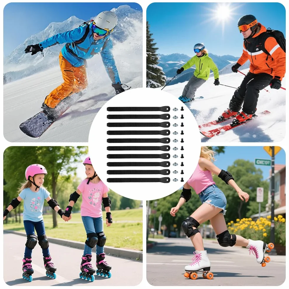 Sangles de Fixation pour Snowboard, Snowboard Binding Straps en Plastique, Accessoires de Rechange