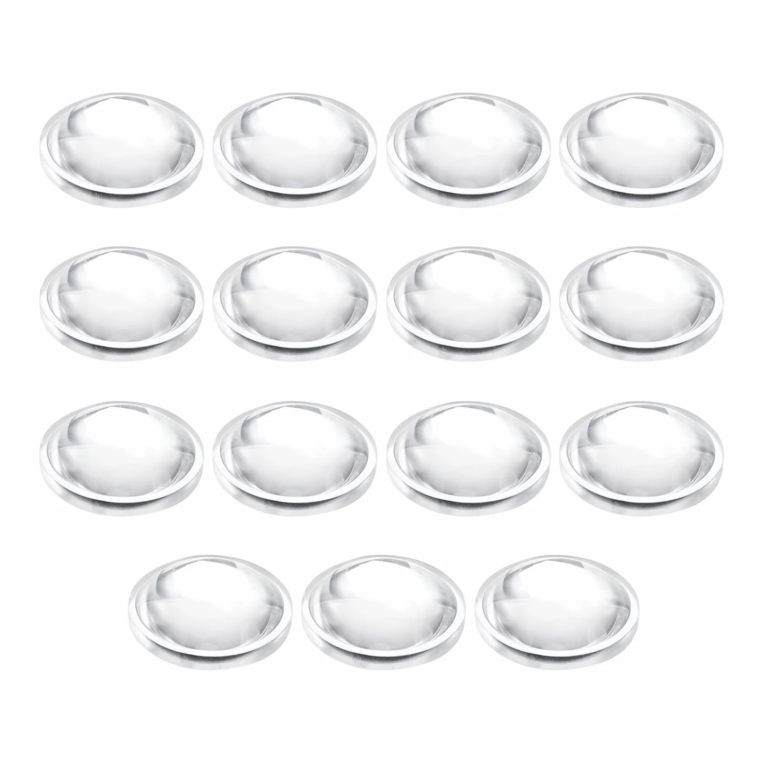 PATIKIL Diamètre 15mm Lentille Plano-Convexe, 15 Pcs Hauteur 5mm PMMA Acrylique LED Optique Lentille Convexe Condenseur avec Bordure pour Voiture Vélo Phare Projecteur, Transparent