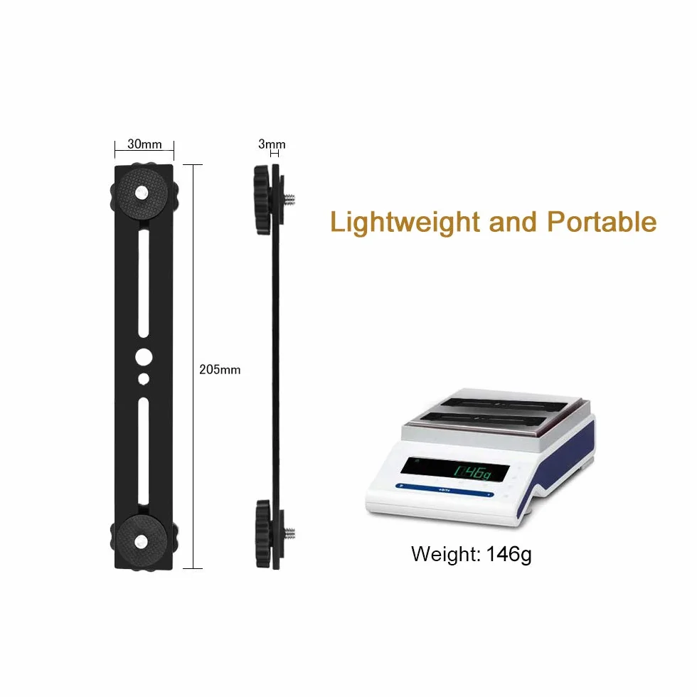 UTEBIT 2 Pcs Bracket Flash 20,5cm Support Extension Double Flash de Vis 1/4 Support Flash Studio en Alliage Aluminium Charge Maximale de 5kg pour Appareil Photo Trépied Monopode Microphone Lumière LED