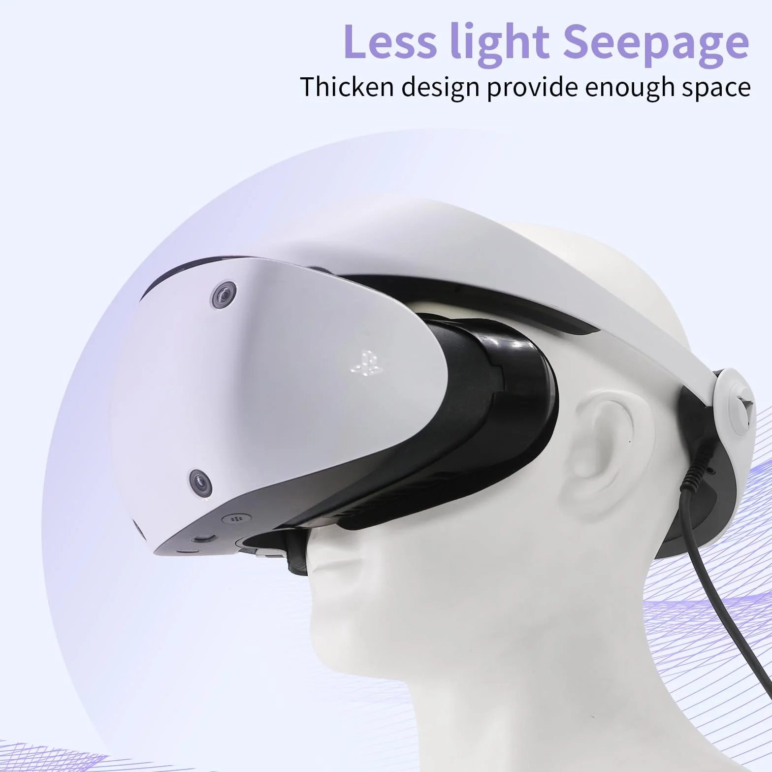 AODELAN Coussinet facial VR pour Playstation VR2 - Cuir respirant - Accessoire protection visage PS-VR2