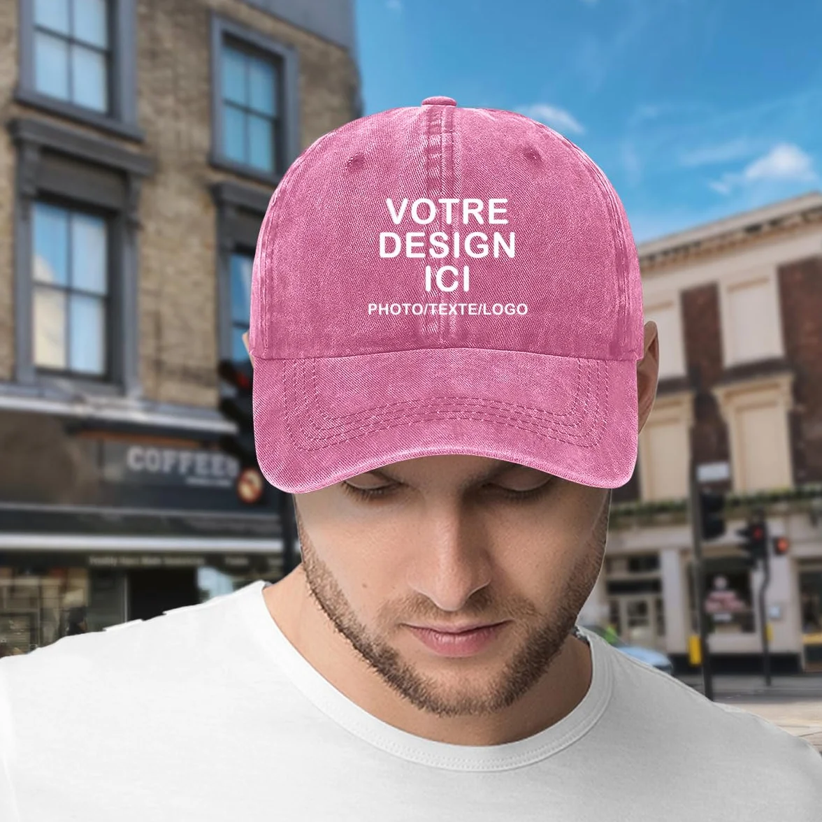 ERICAT Casquette Personnalisable Photo Nom Texte Hommes Femmes