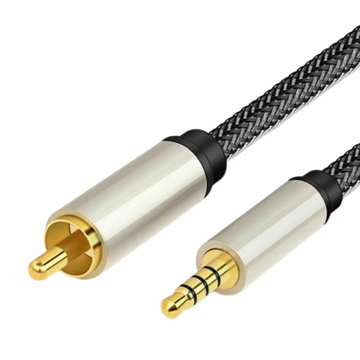 Câble Audio-vidéo Coaxial numérique stéréo SPDIF pour RCA vers 3.5mm mâle pour HDTV 1m/2m, 2 pièces