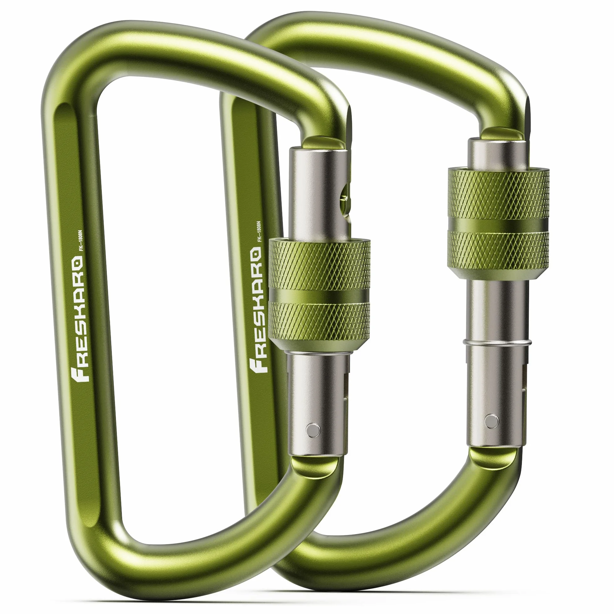 Mousquetons à Vis 7075 Aluminium 12kN 8cm Forme D 2/3pcs