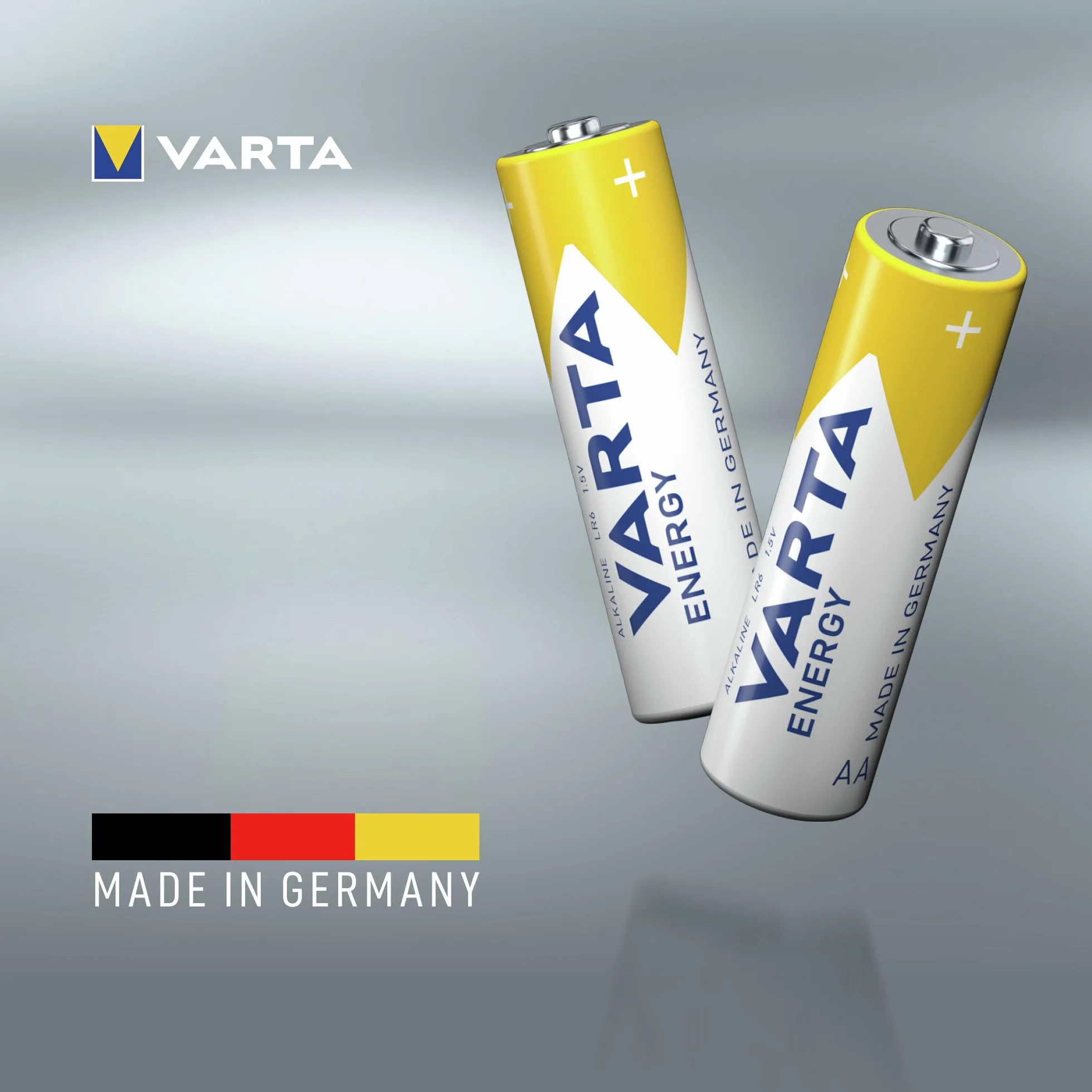 VARTA Piles AA, lot de 12, Energy, Alcalines, 1,5V, Cube, emballage recyclé à 90%, pour des besoins de base simples, Made in Germany