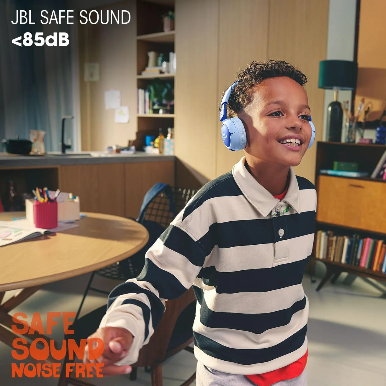 JBL Junior 320 BT, Casque Supra-auriculaire sans Fil pour Enfants, avec Microphone intégré, Bluetooth, Safe Sound, Coussinets Confortables, Set d'autocollants, Design Pliable, Vert