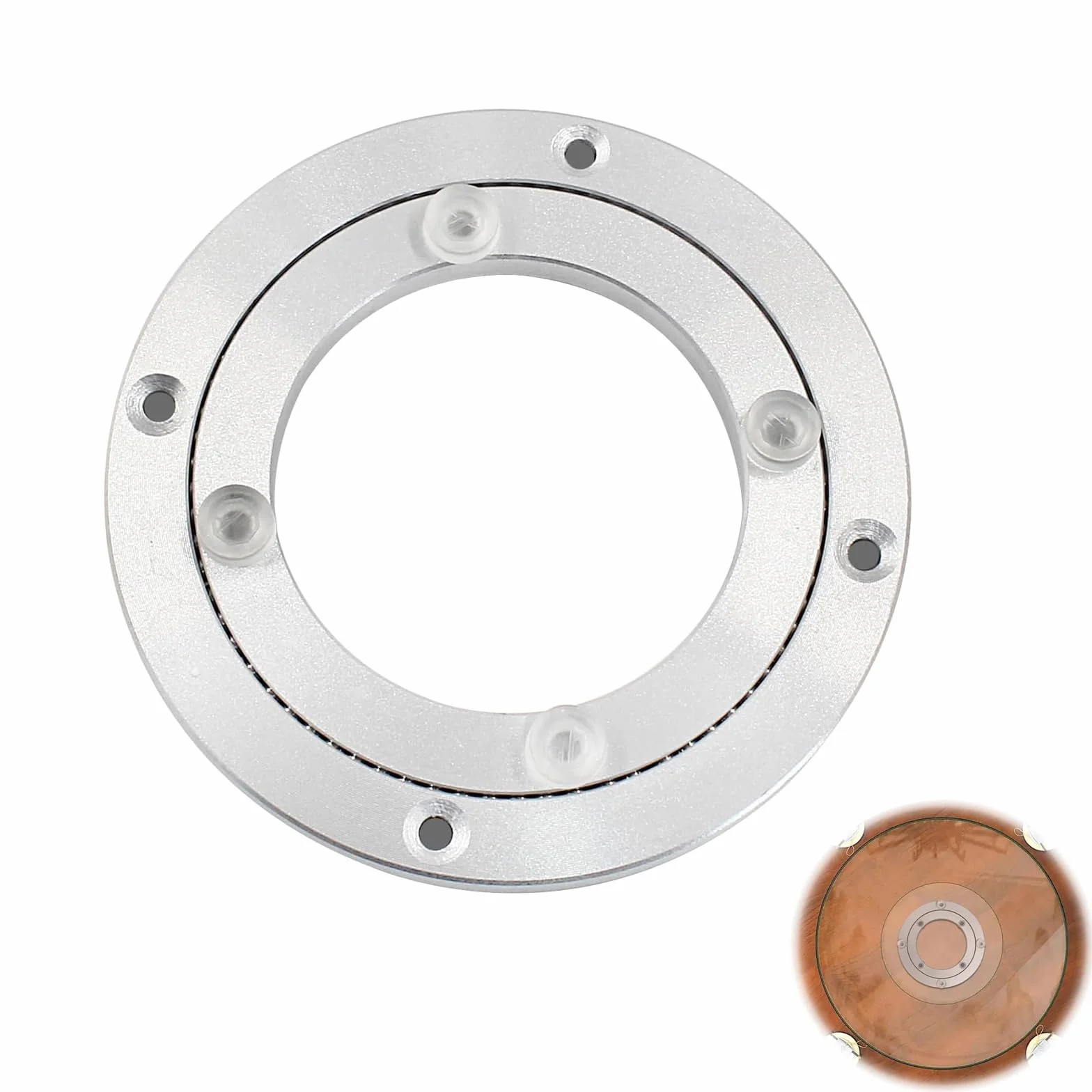 Plateau Tournant en Alliage d'Aluminium 120 mm, Plateau Tournant Rotatif pour Table Meuble Présentation Cuisine Exposition Durable et Robuste