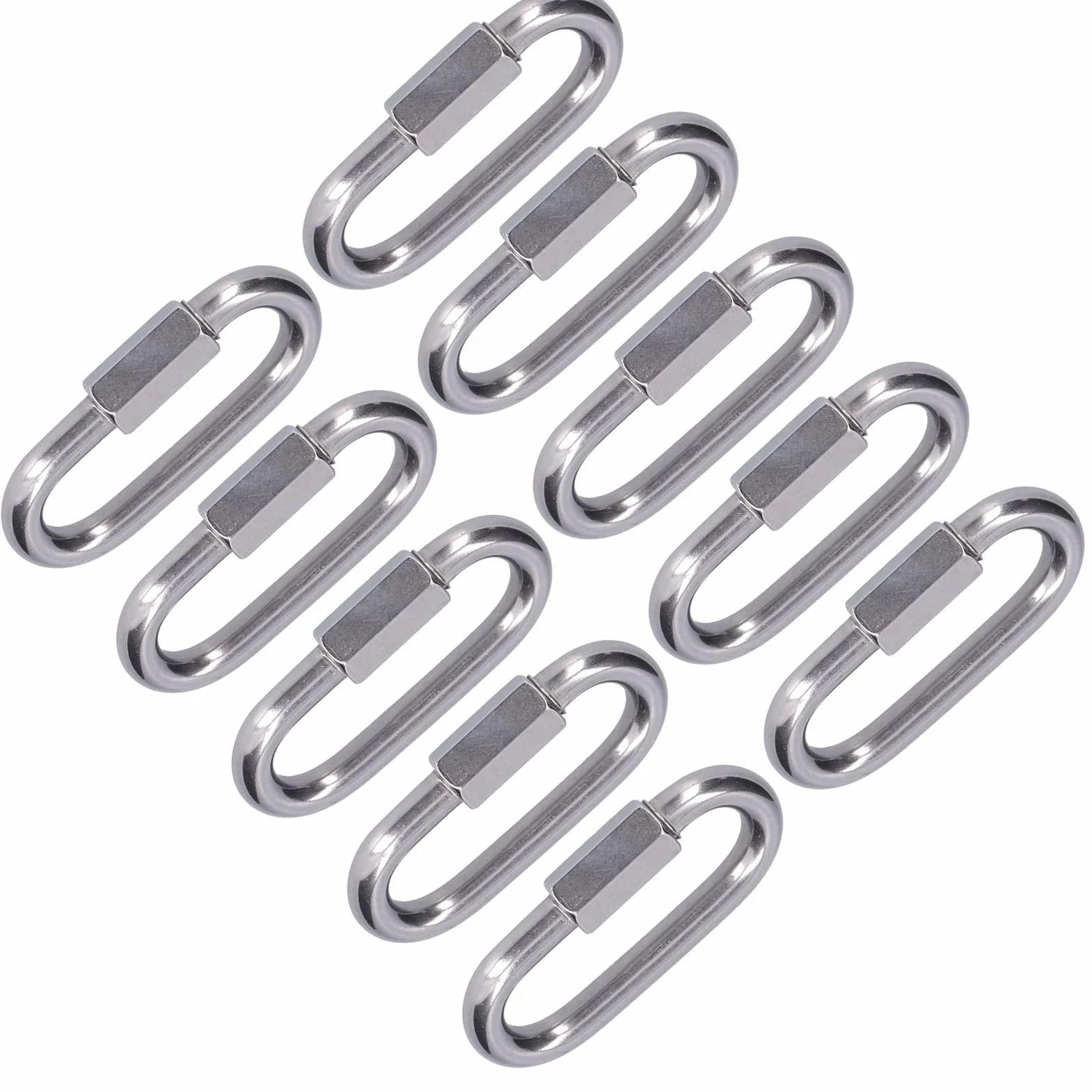 Maillons Rapides en Acier Inoxydable M4, 10 Pièces Connecteur à Vis