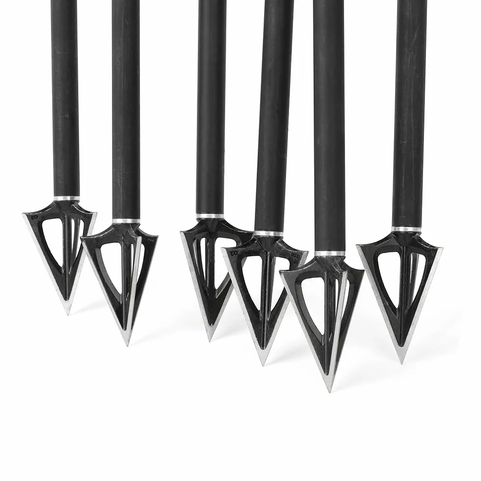 12 pièces Chasse à tête Large 100 Grain 420 Lame en Acier Inoxydable pour Arc