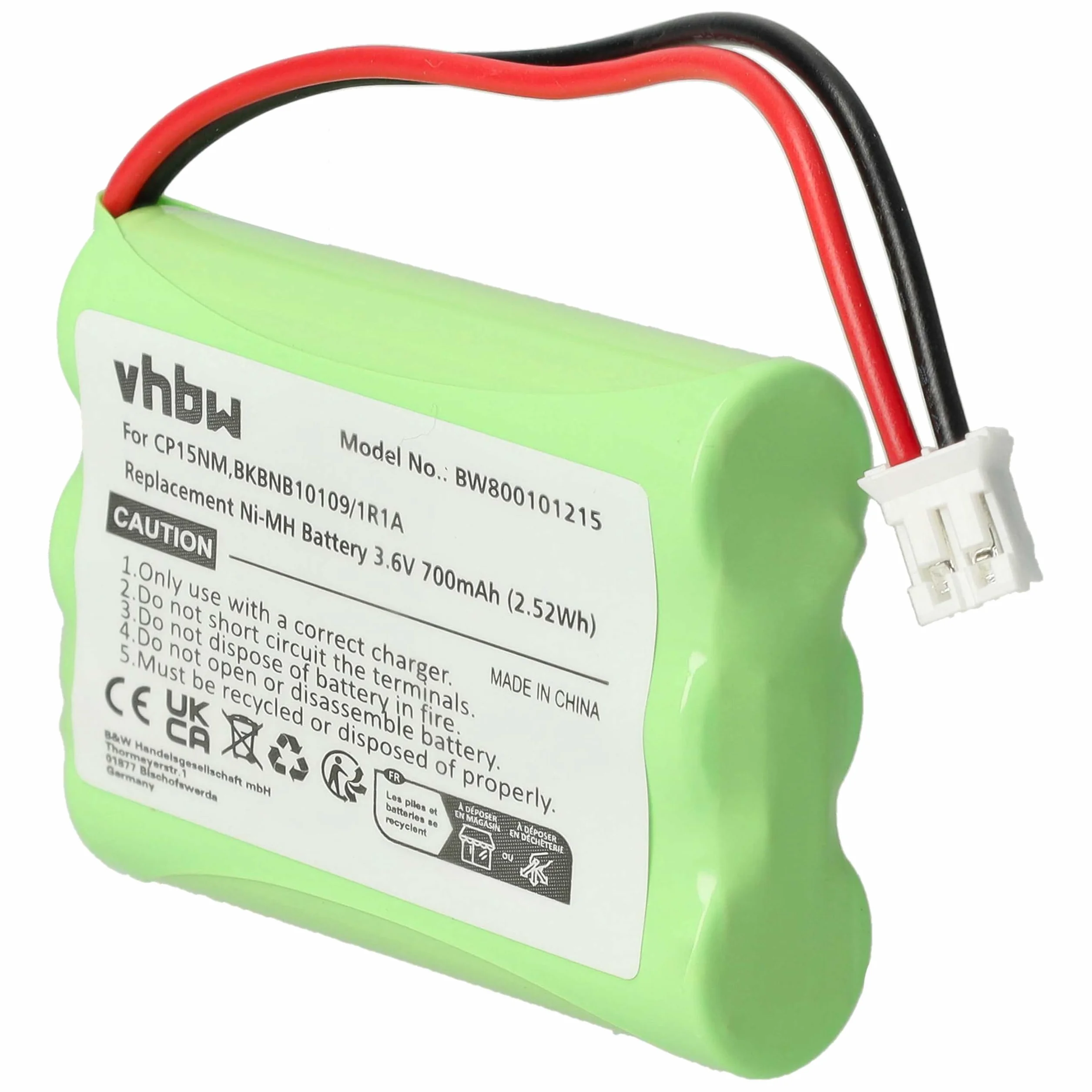 vhbw Batterie Compatible avec Motorola MBP853, MBP30, MBP668PU, MBP668CONNECTPU, MBP668 téléphone Fixe sans Fil (700mAh, 3,6V, NiMH)