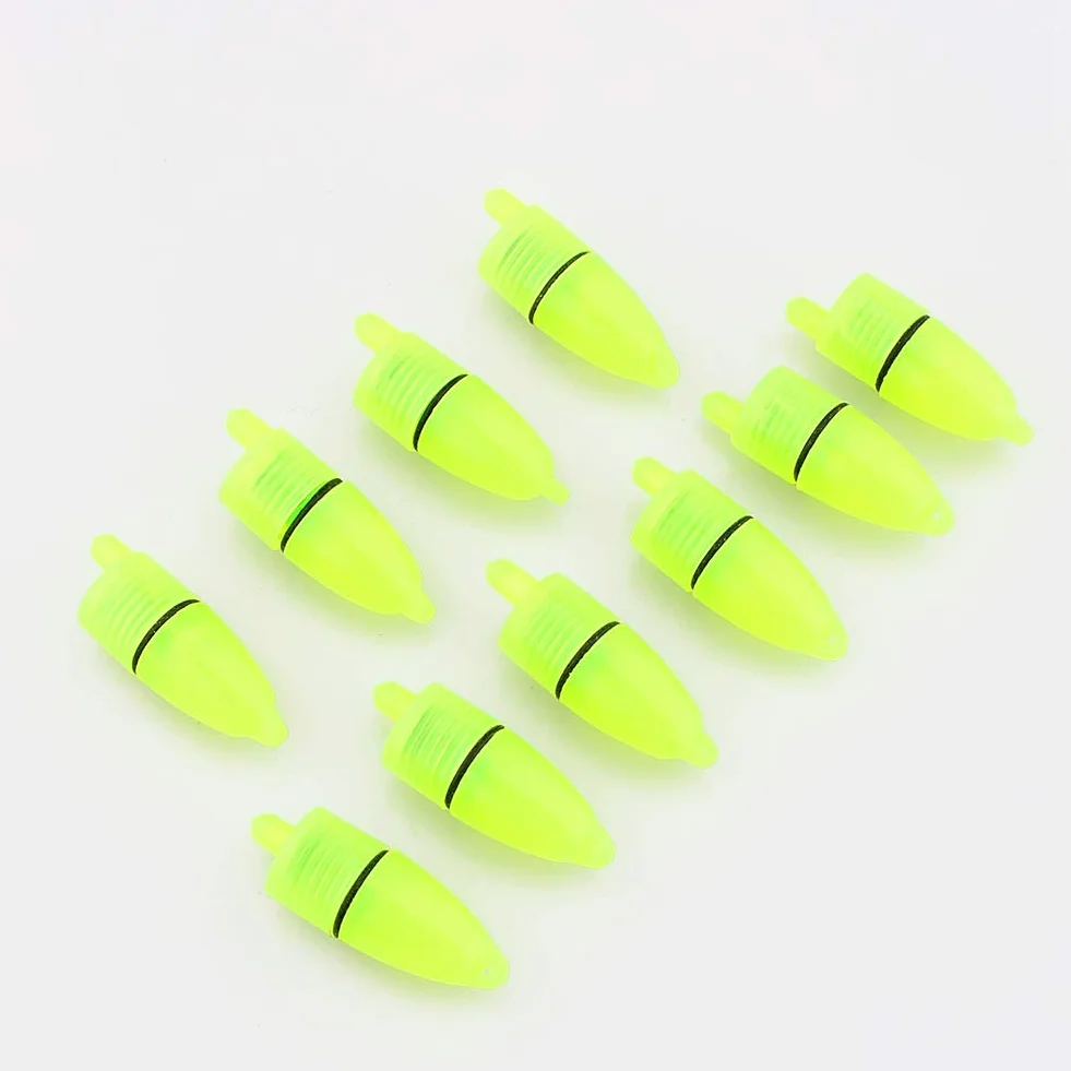 Cloche de Pêche LED 10 Pièces Accessoire de Pêche de Nuit avec Anneau Morsure