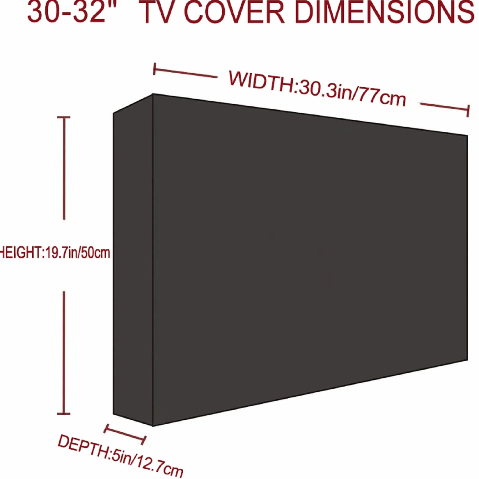Housse de Protection d'extérieur pour TV Résistante aux Intempéries, 30 "- 32", Noir