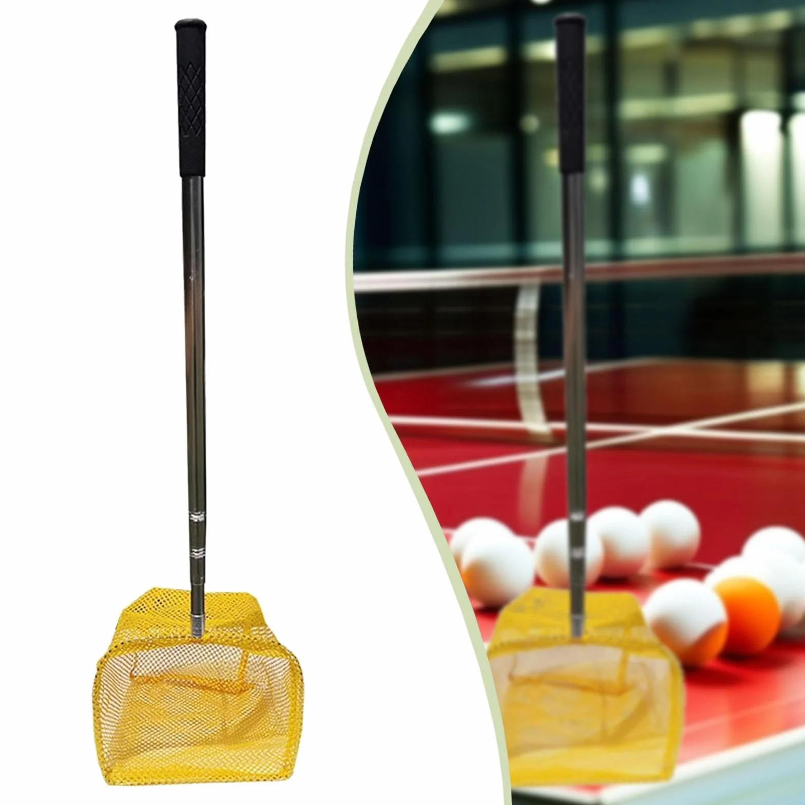 Milageto Ramasse-balles de Tennis de Table avec Filet, Sac télescopique Portable réglable