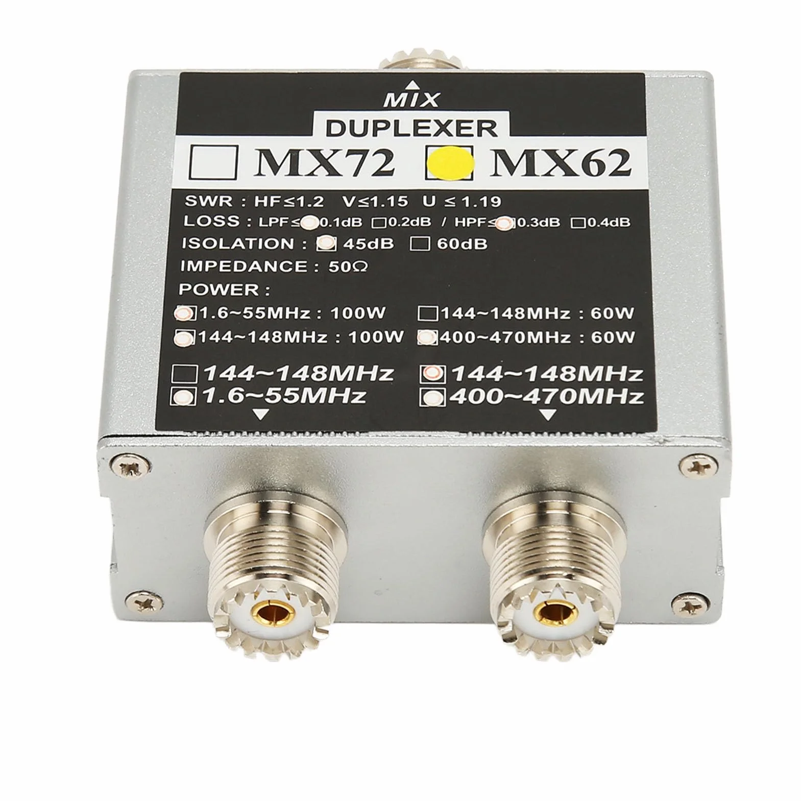 Combineur d'antennes, émetteur-récepteur 3 Bandes à Faible Perte, Filtrage Efficace et émetteur-récepteur VHF-UHF-HF Stable