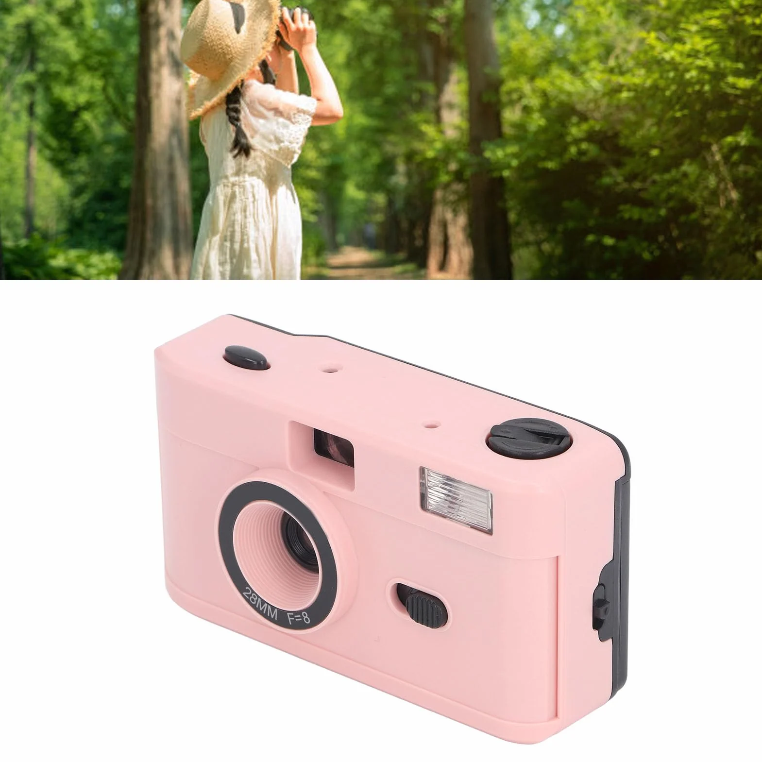 Appareil Photo Argentique 35 Mm, Flash intégré Léger, Appareil Photo Rétro 35 Mm ABS (Pink)