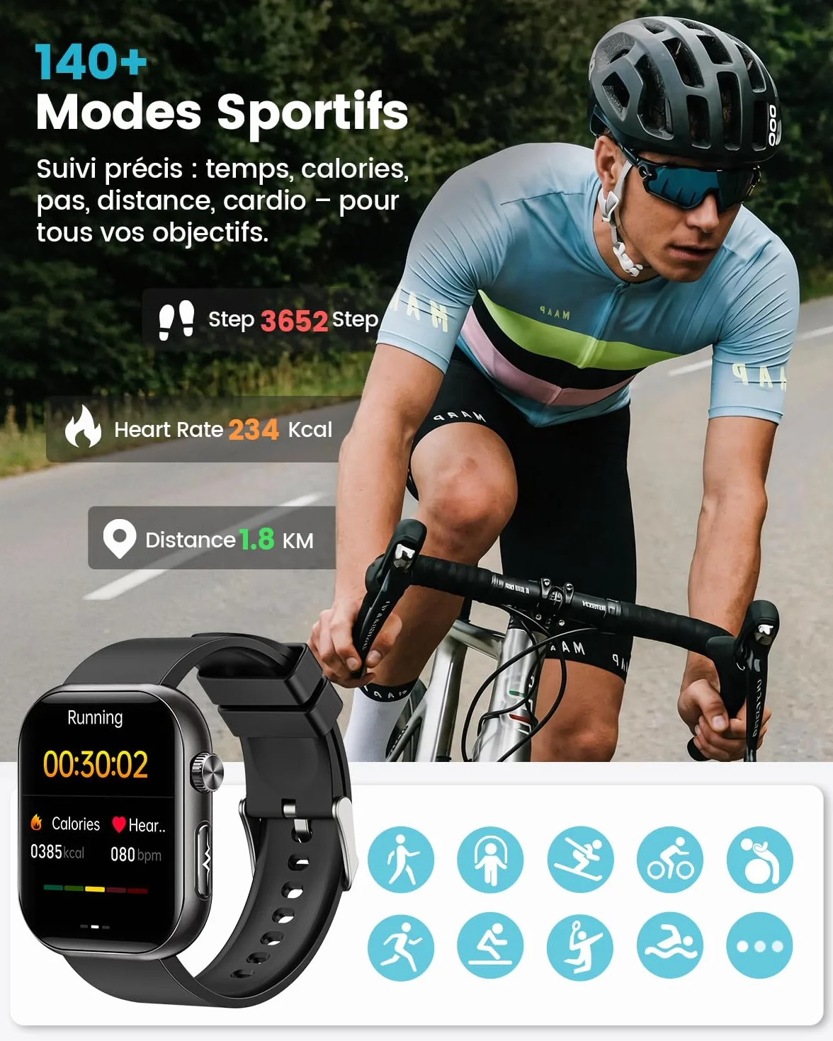 2026 Nouvelle Montre Connectée Homme avec ECG, HRV, 𝐆𝐥𝐲𝐜é𝐦𝐢𝐞, Tension Artérielle, 1,97" AMOLED Montre de Santé avec Suivi 24H la Fréquence Cardiaque, SpO2, Suivi du Sommeil, IMC, iOS Android