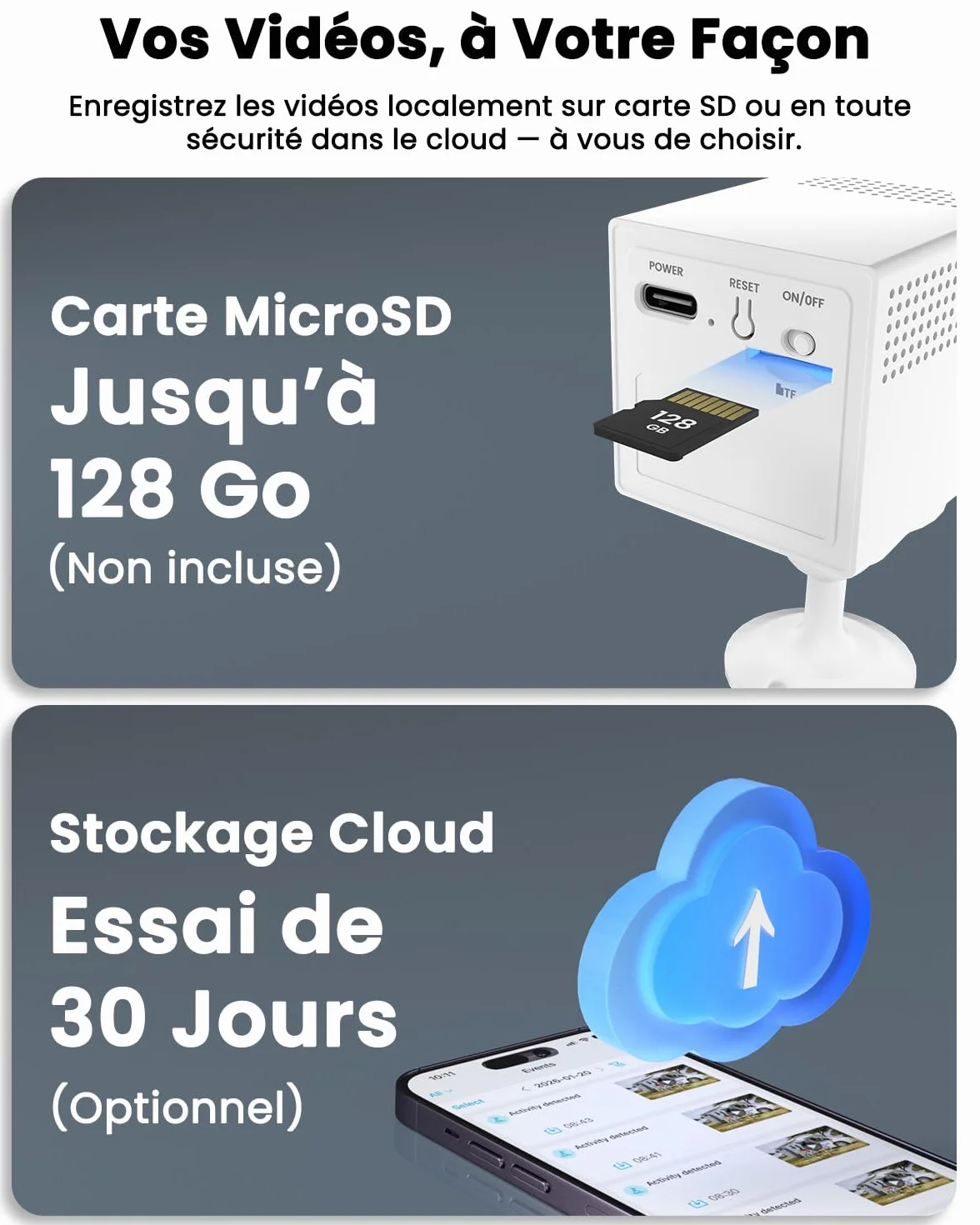 4K Mini Camera Espion sans Fil, Wi-Fi ou Mode AP sans WiFi, Camera de Surveillance sans Internet, Batterie 5200mAh, Vision Grand 160°, Vision Nocturne, Détection Mouvement IA, pour Intérieur/Extérieur