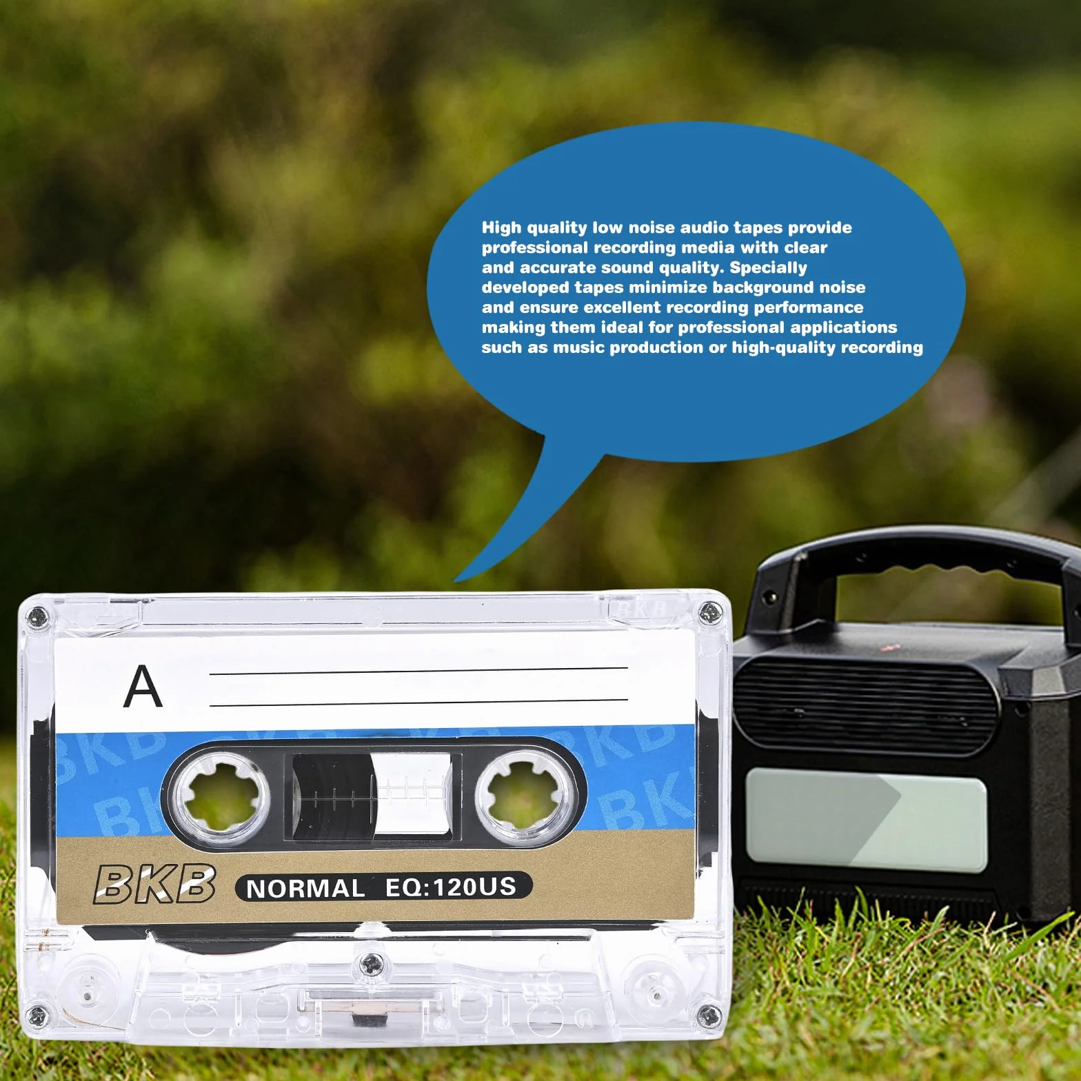 Cassettes audio vides WANDGU 60 min, lot de 10 avec étui plastique transparent