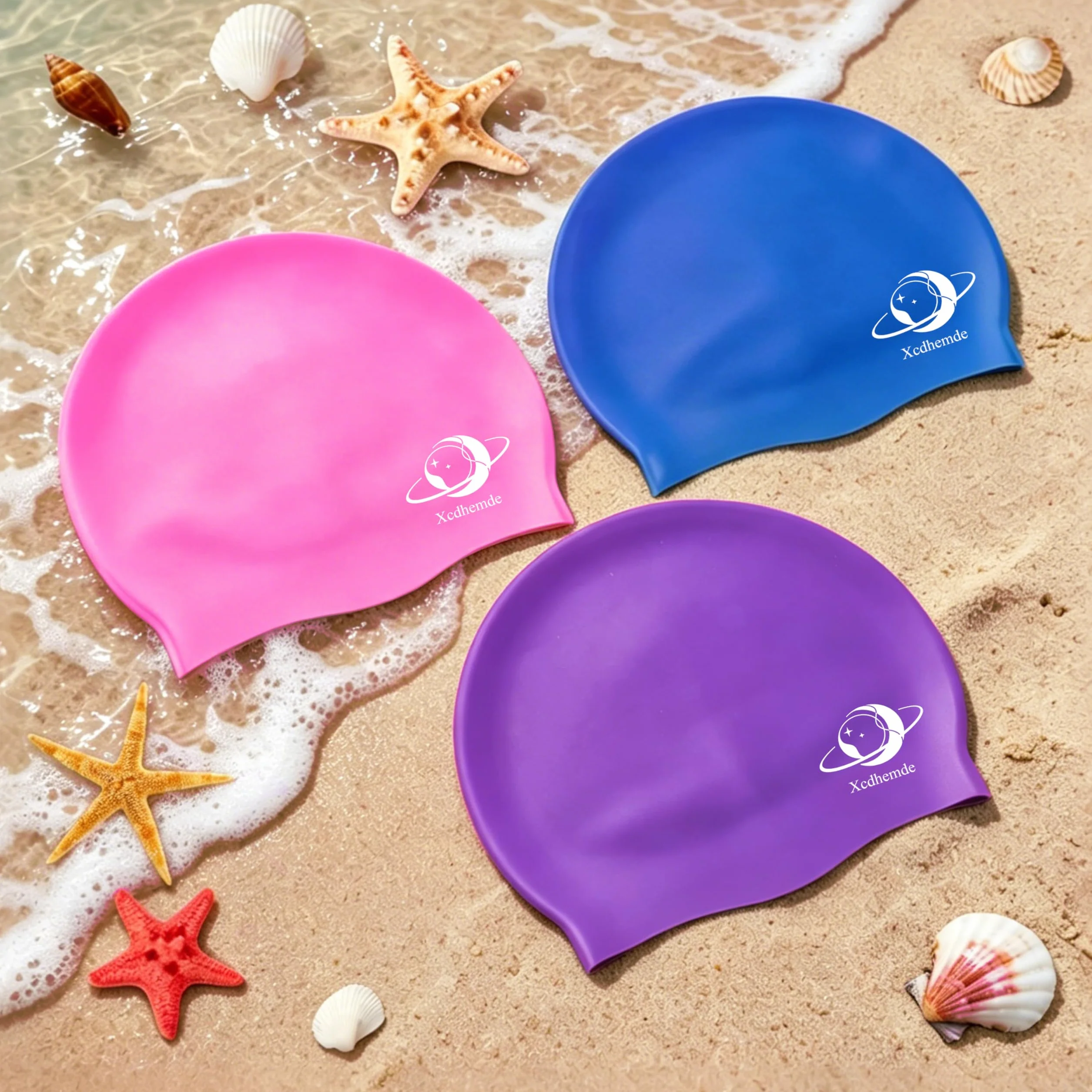 Bonnet de Bain Enfant Silicone Natation Piscine Confortable Souple