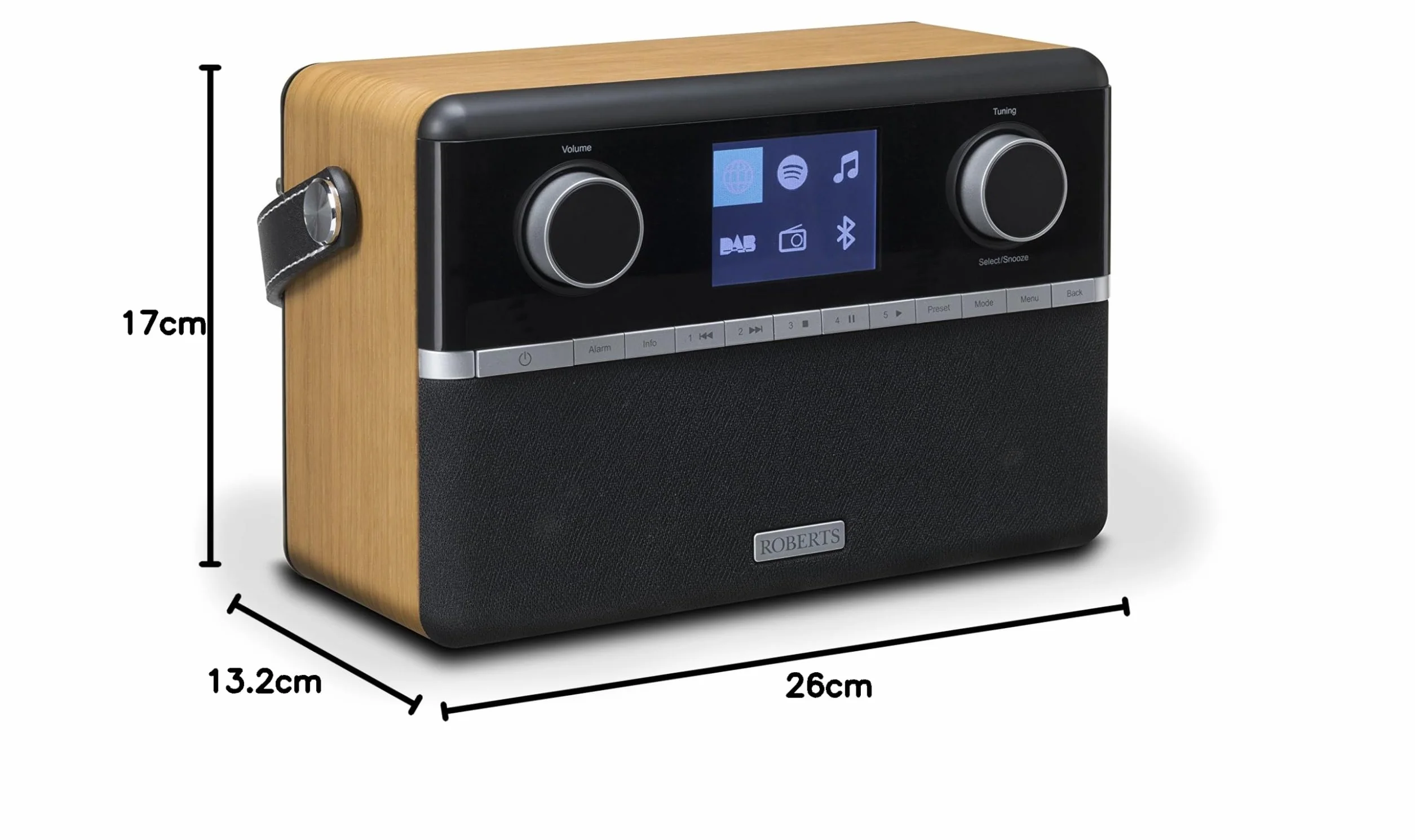 Roberts Radio Stream 94i Stéréo Internet Radio WiFi/Bluetooth Bois - Cerise