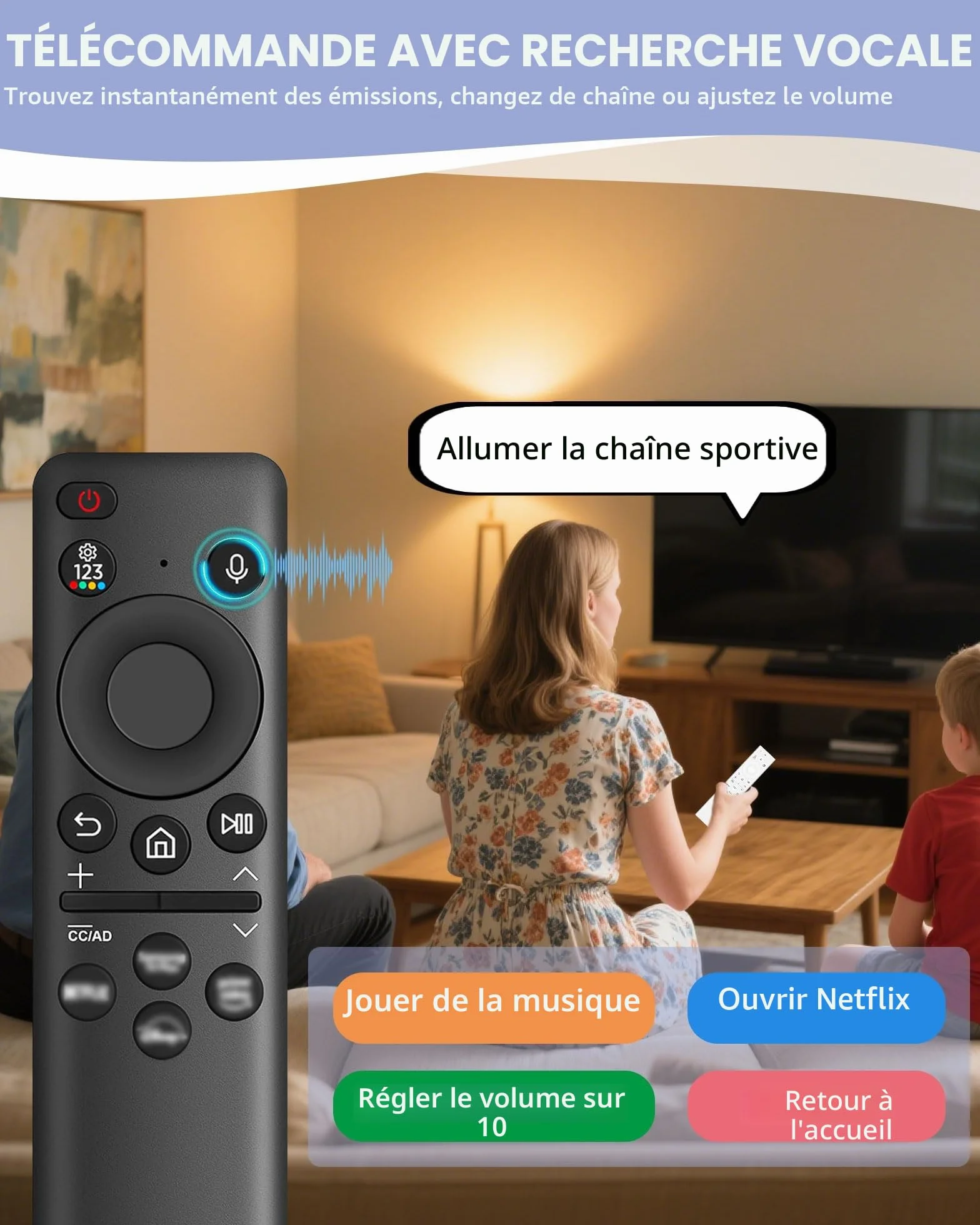 Télécommande de Rechange BN59-01432A pour Samsung Smart TV, Neo LED, 4K, HD, Noir