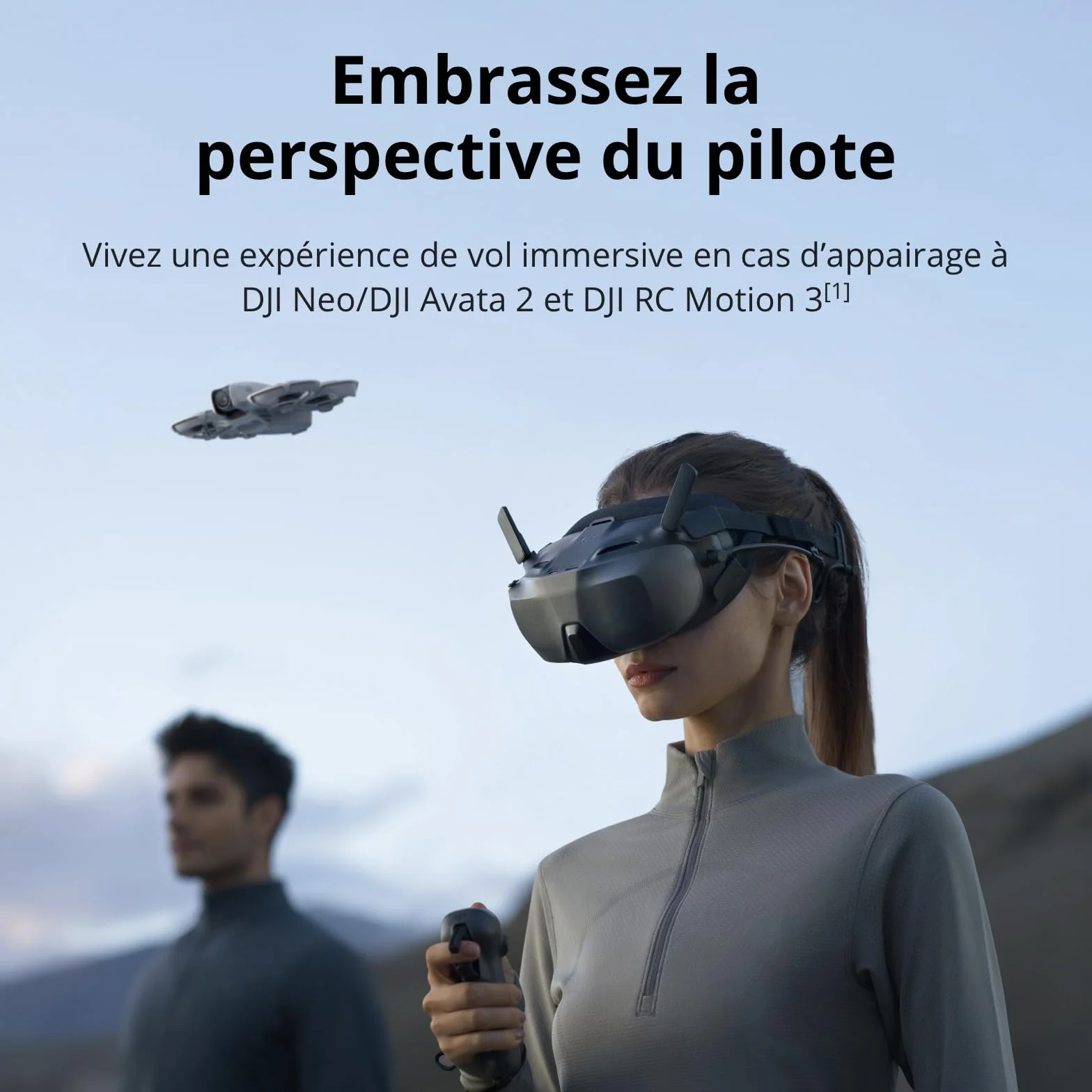 DJI Goggles N3, Goggles FPV avec écran Ultra-Large de 1 080p, expérience de vol immersive, Goggles pour Drone FPV, Diffusion sans Fil, Goggles pour Drone, kit prêt à l’Emploi, Curseur en RA