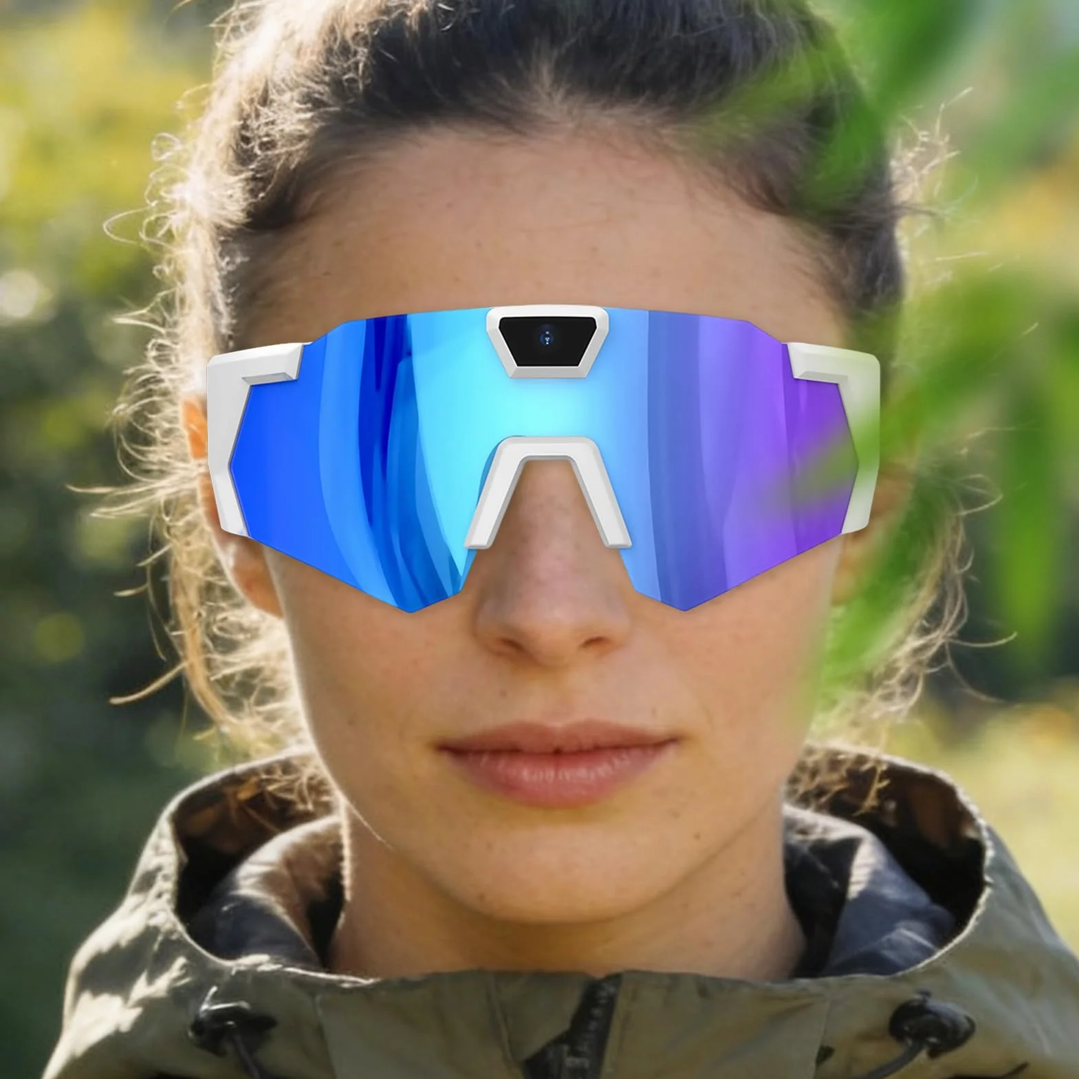 Lunettes De Caméra 1080P pour Le Cyclisme, Lunettes De Soleil avec Caméra, Audio Et Vidéo, pour Cyclistes, Snowboarders, Randonneurs, Vloggers, Course, Ski, Camping, Pêche